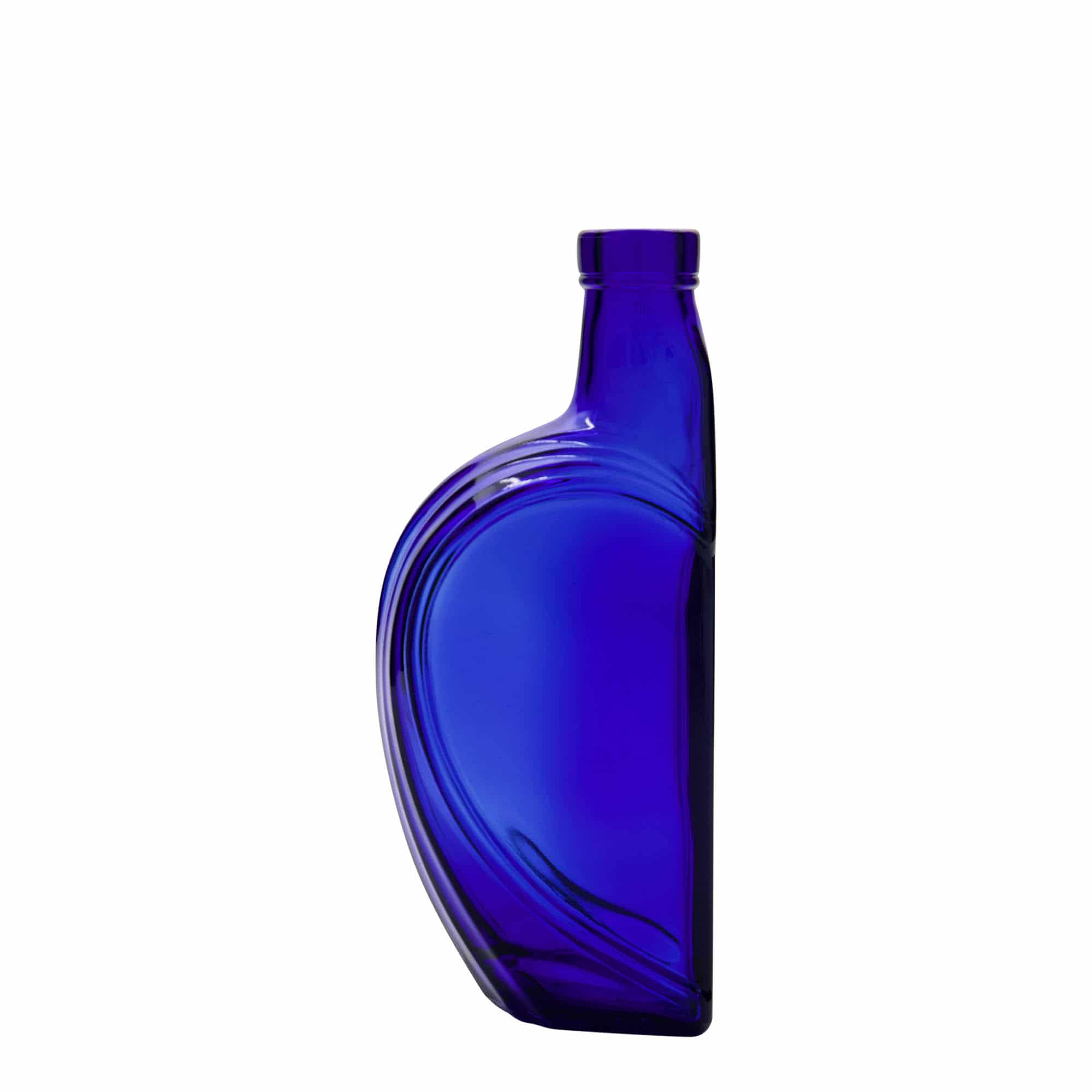 Skleněná lahev 375 ml 'Sweethearts', hranatá, královská modř, uzávěr: korek