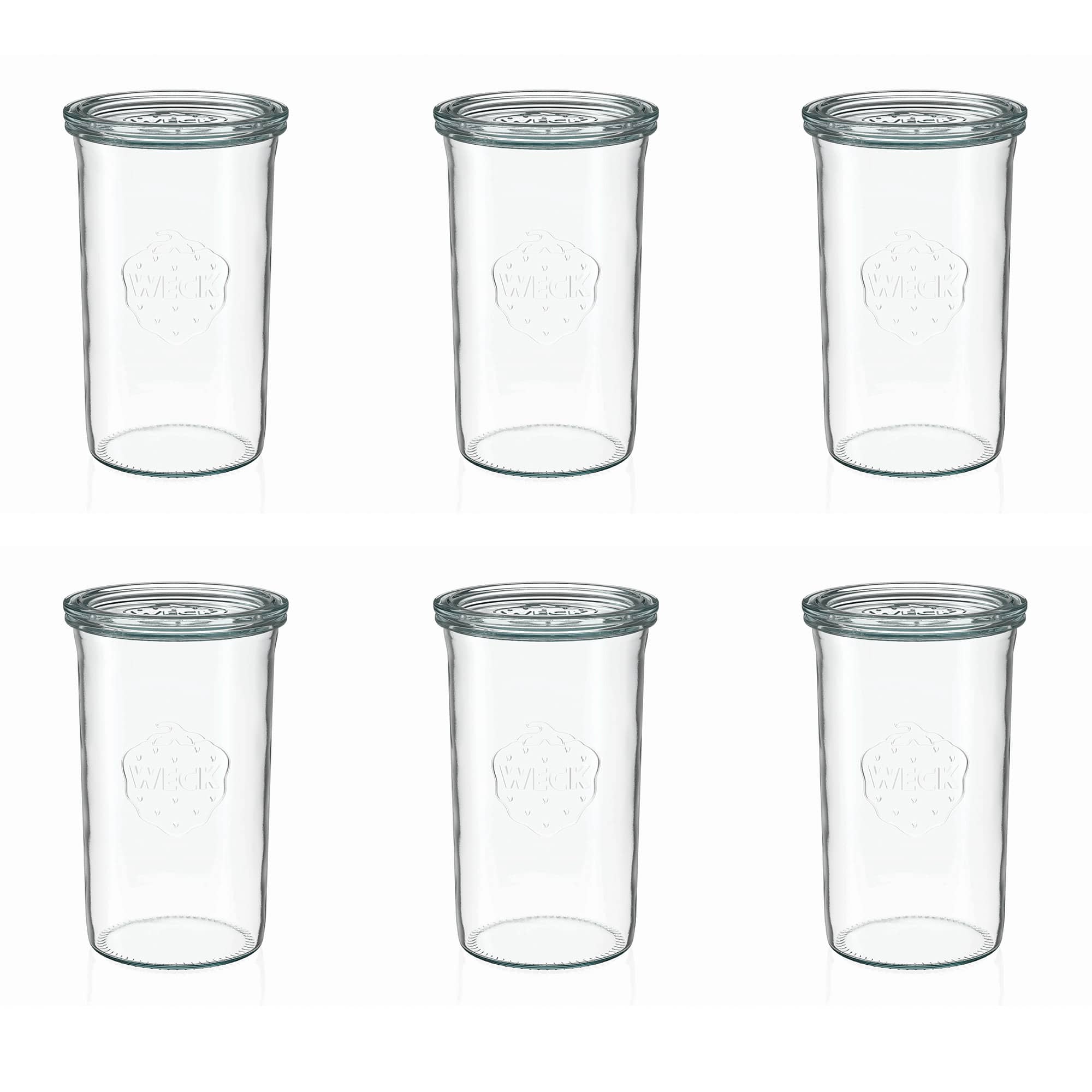 6x 1000 ml WECK zavařovací sklenice se skleněným víčkem RR 100