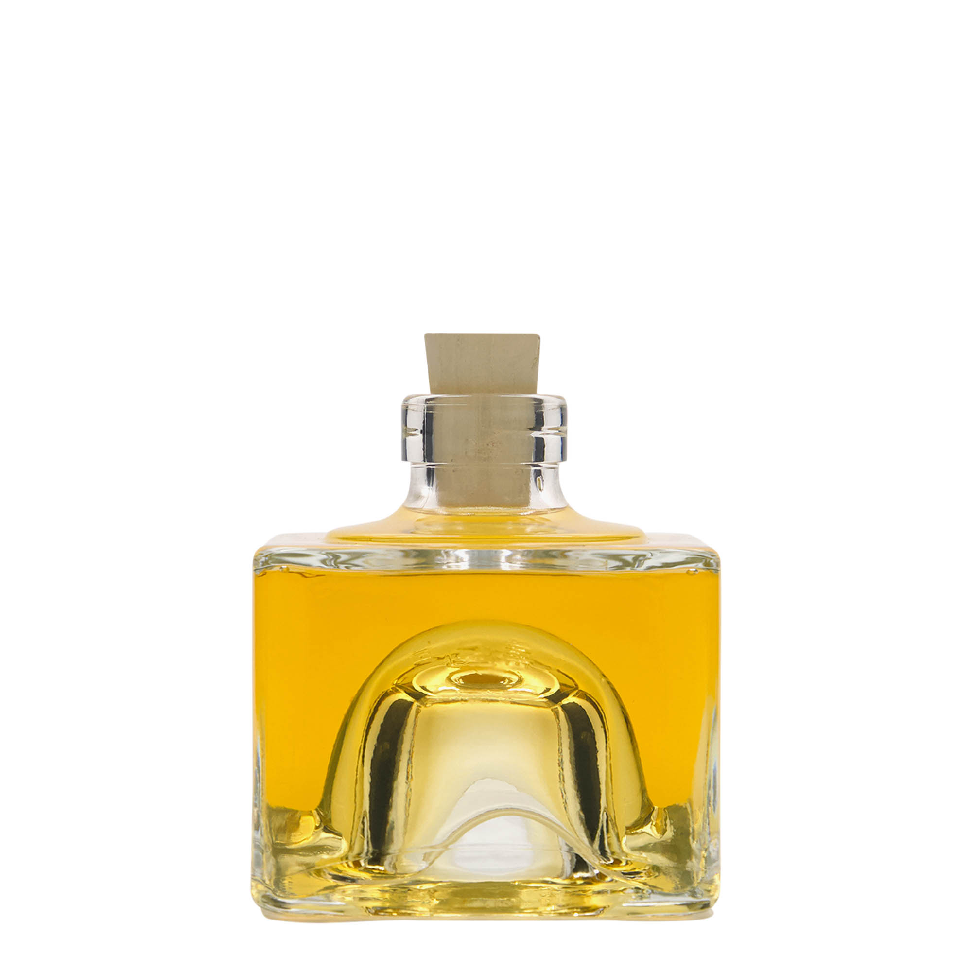 200 ml skleněná láhev 'Cocolores', čtvercová, hrdlo: korek