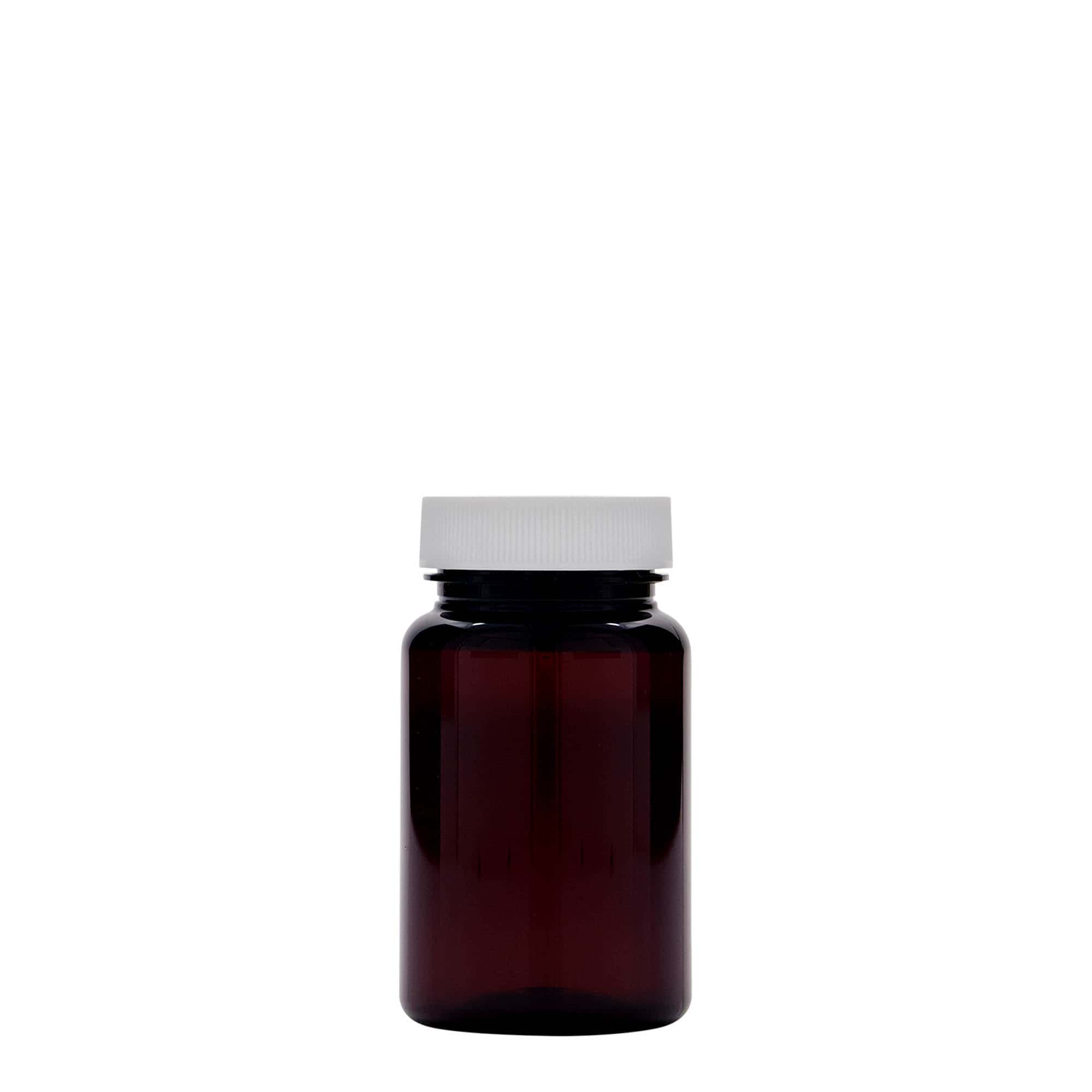 75 ml PET obal, plast, hnědý, hrdlo: 38/400