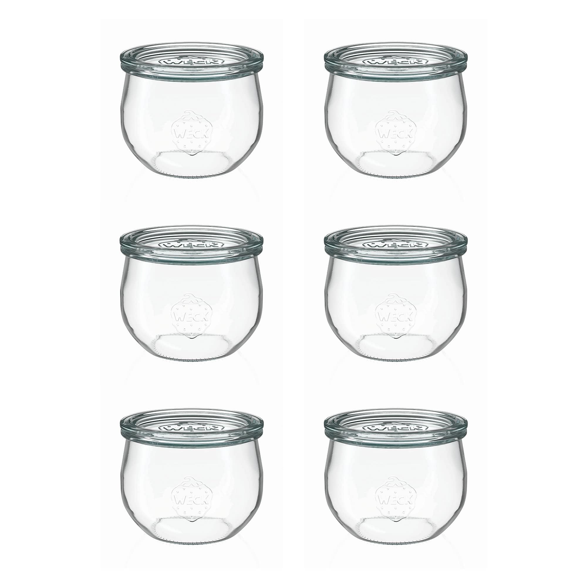 6x 580 ml WECK tulipánová sklenice se skleněným víčkem RR 100