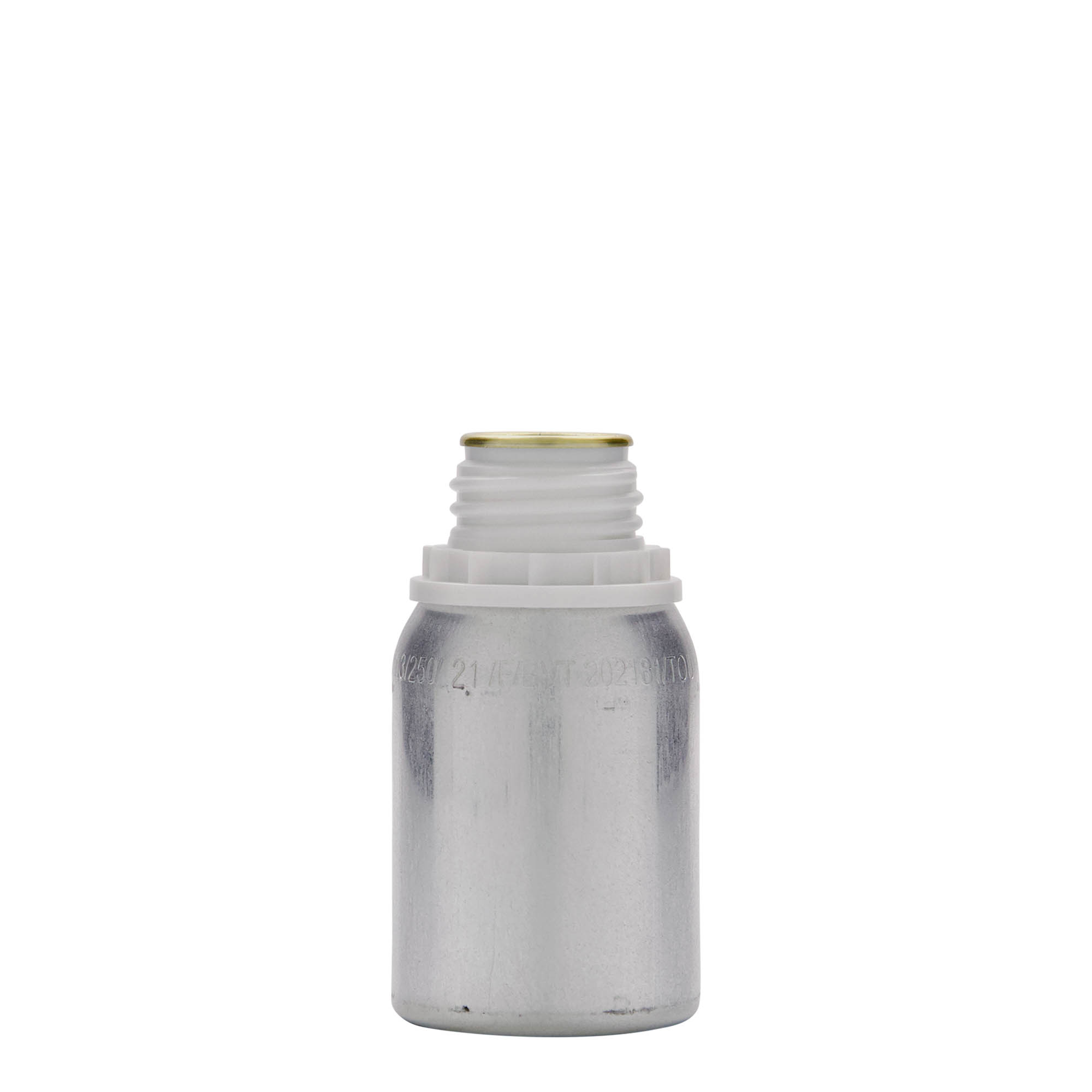 125 ml hliníková láhev, kov, stříbrná, hrdlo: DIN 32