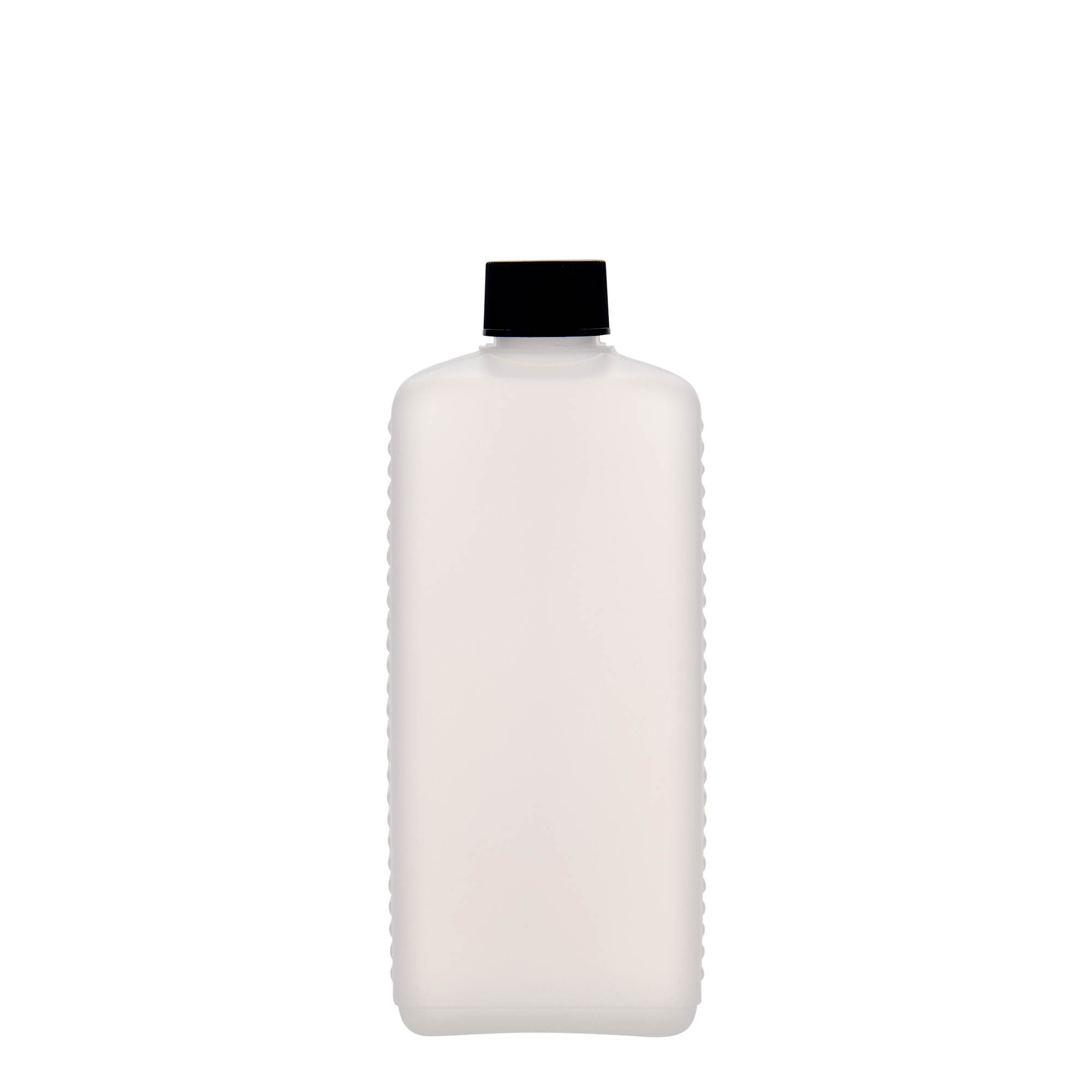 500 ml kanystrová láhev, obdélníková, HDPE plast, přírodní, hrdlo: DIN 25 EPE