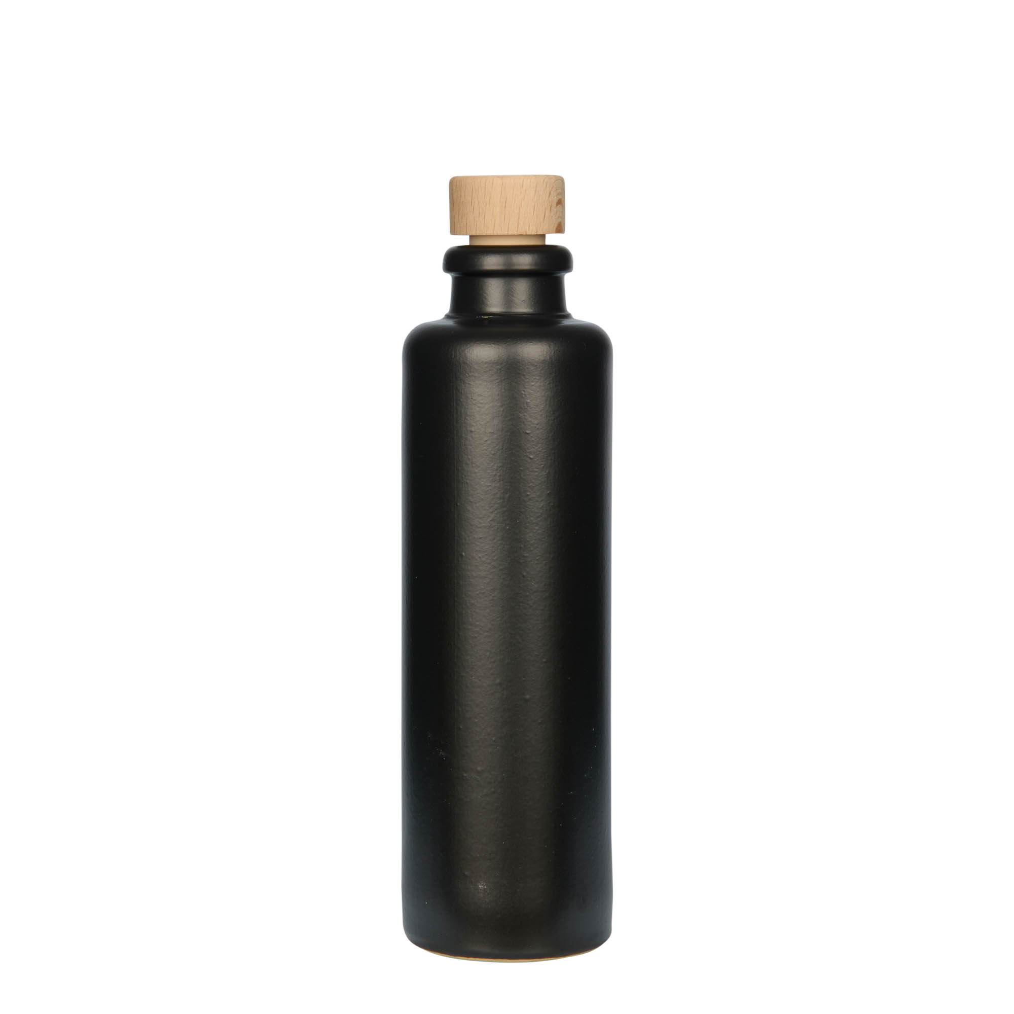 200 ml keramický džbán, kamenina, černý, hrdlo: korek
