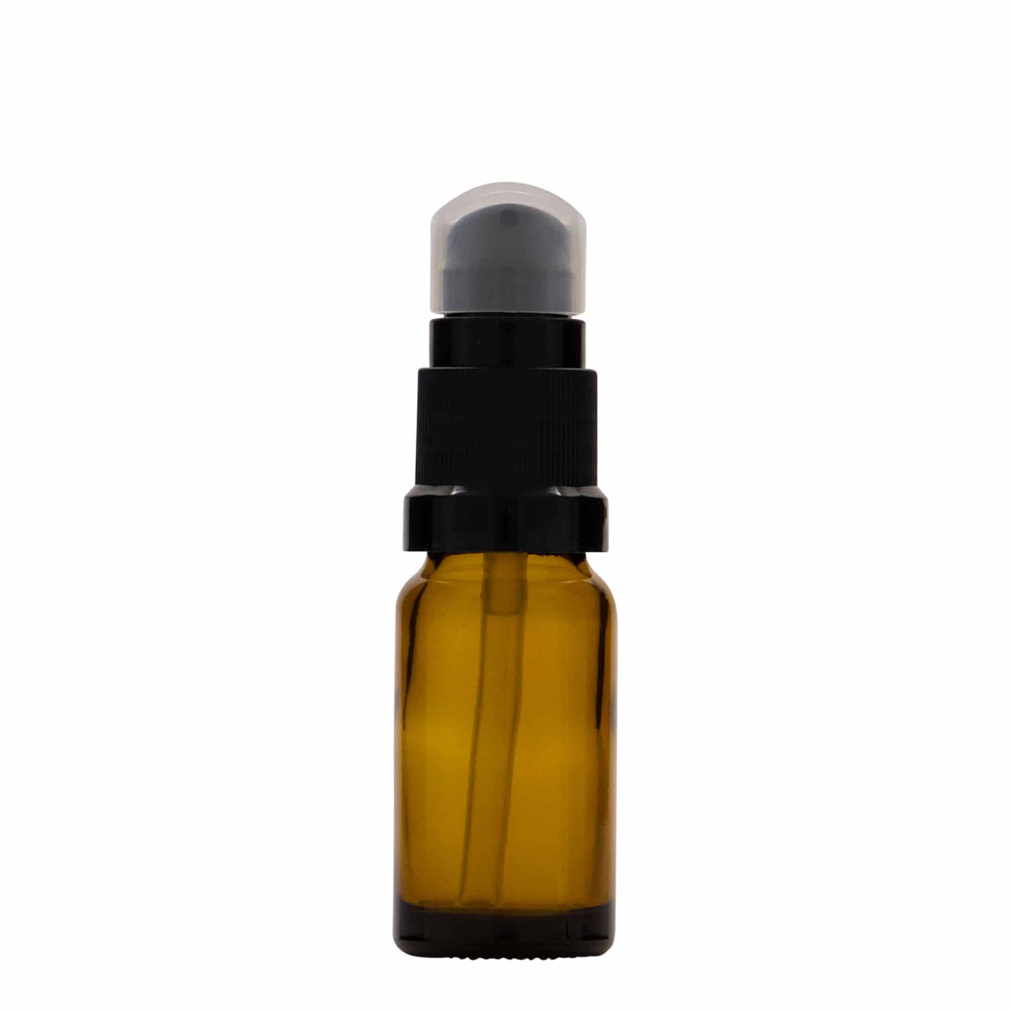 10 ml lékovka s dávkovačem na lotion, sklo, hnědá, hrdlo: DIN 18