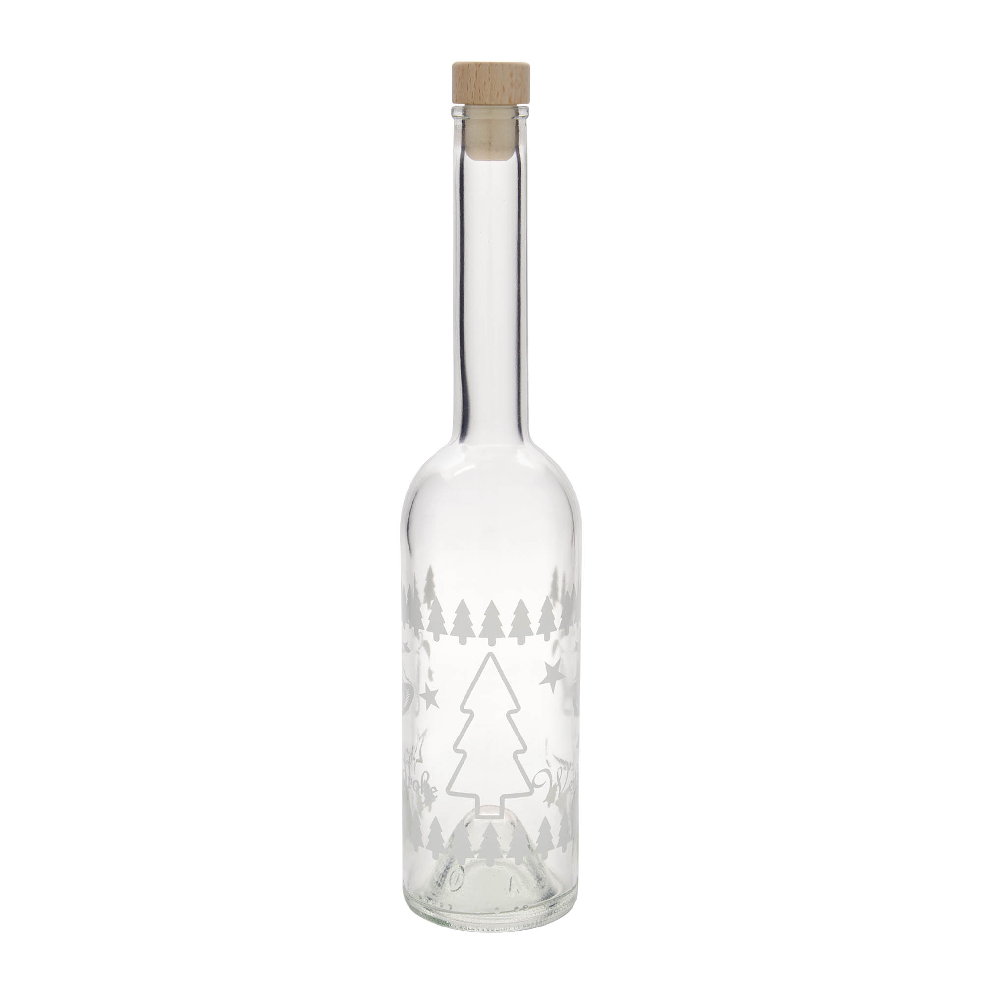 500 ml skleněná lahev 'Opera', motiv: Klasické Vánoce, hrdlo: korek