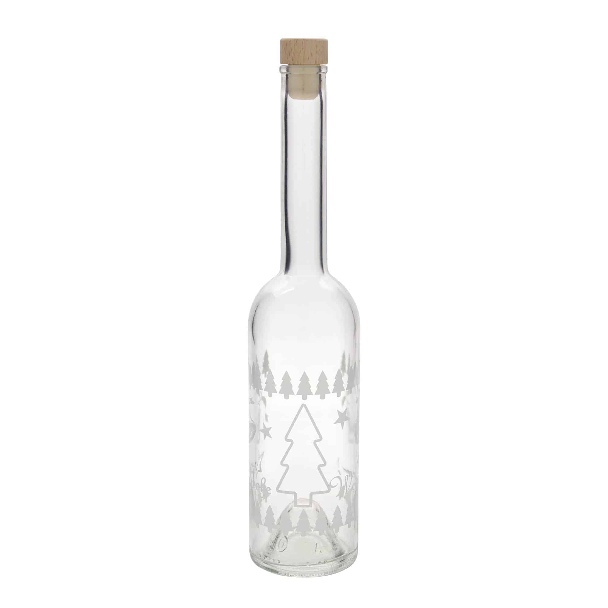 500 ml skleněná lahev 'Opera', motiv: Klasické Vánoce, hrdlo: korek
