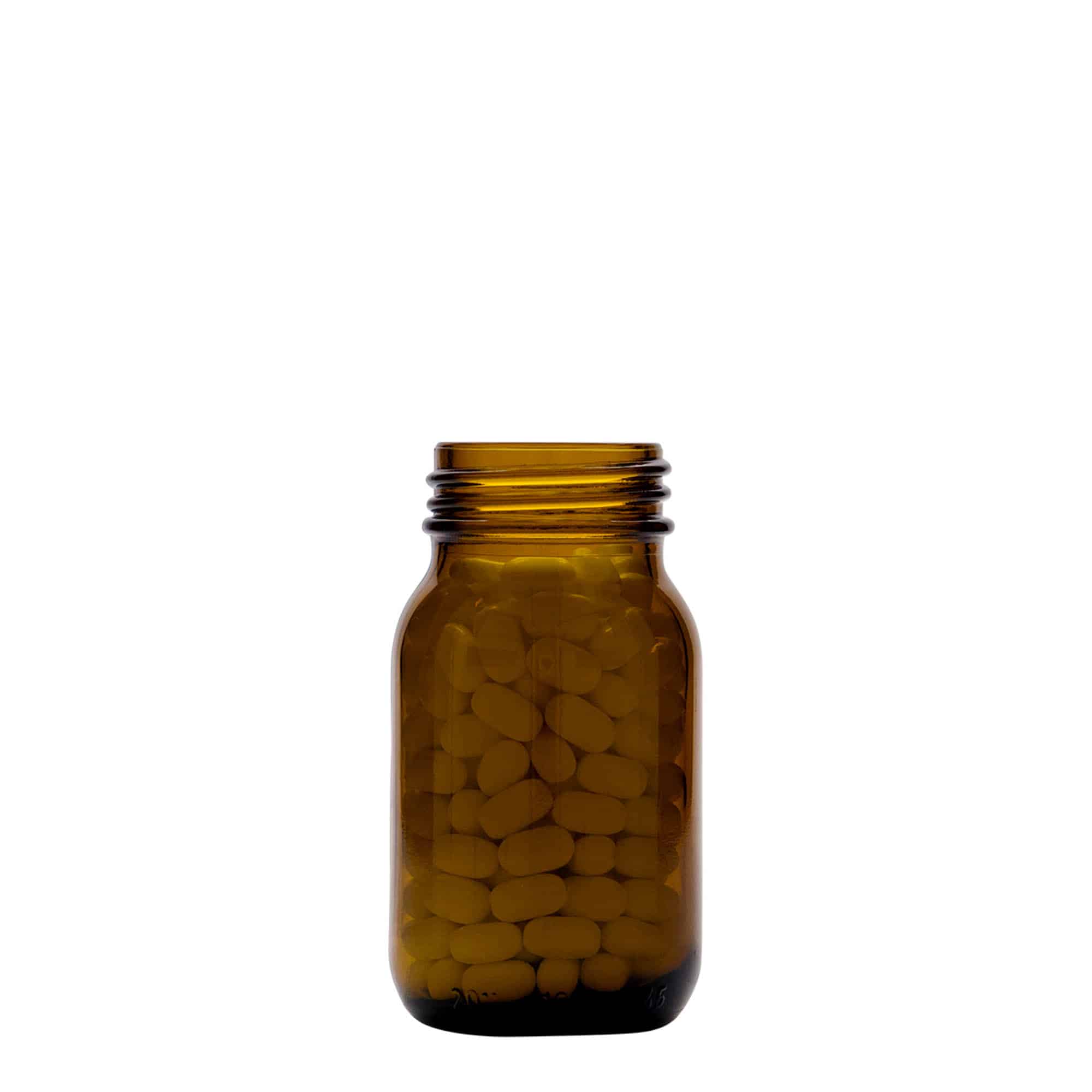 Sklenice s širokým hrdlem 100 ml, hnědá, uzávěr: DIN 40