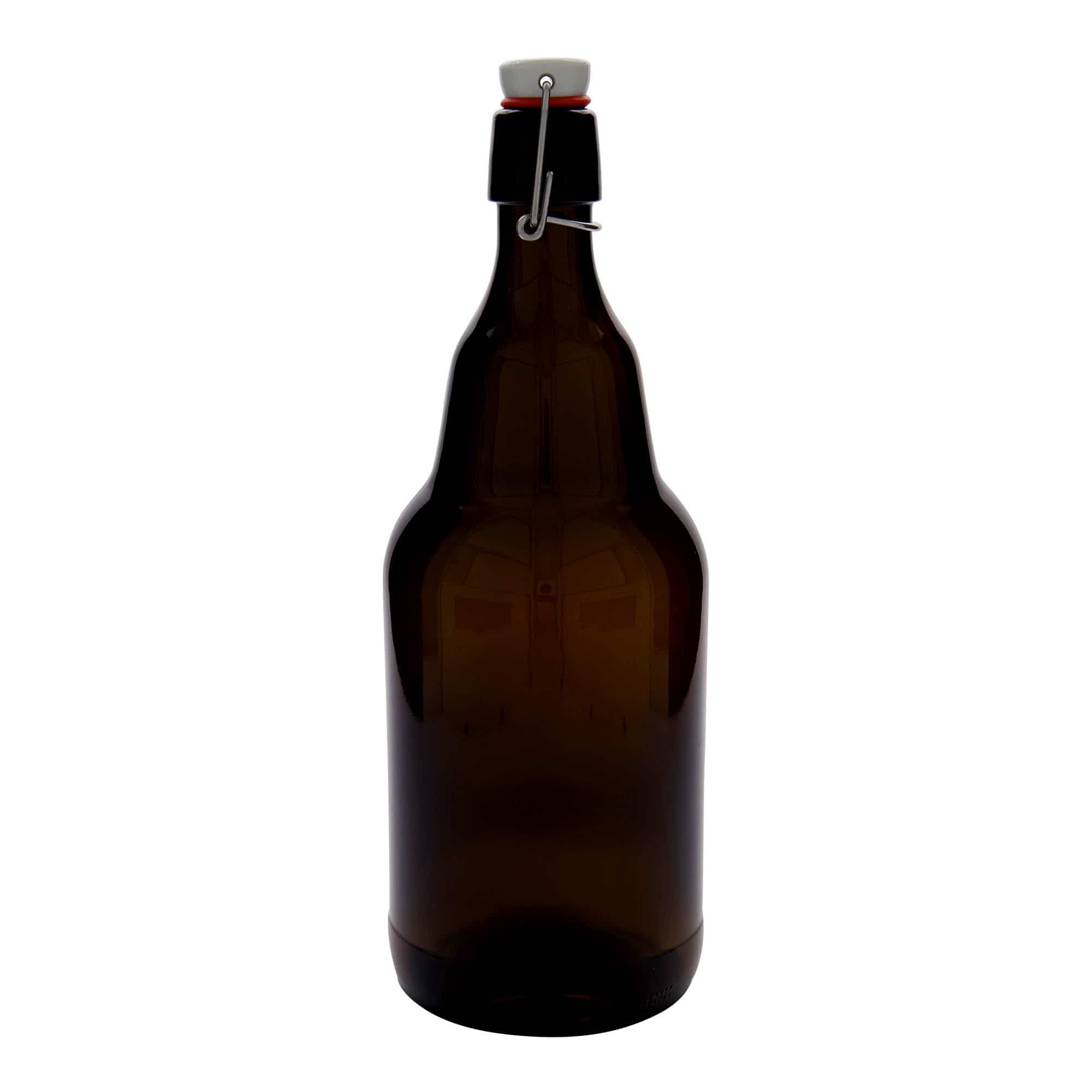 Pivní lahev 2000 ml, sklo, hnědá, ústí: třmenový uzávěr