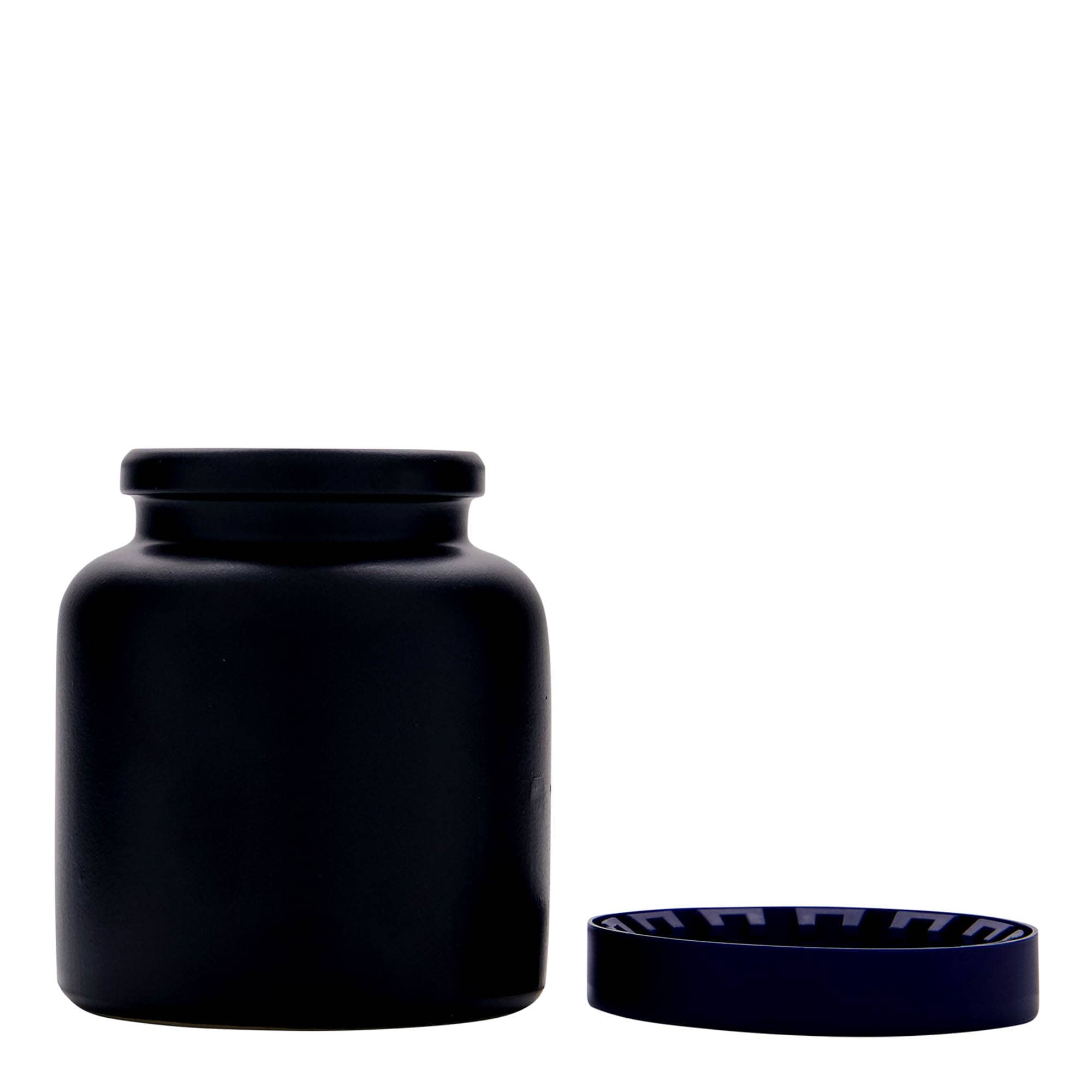 Kameninový hrnec 270 ml, keramika, černá, uzávěr: nasazovací víko