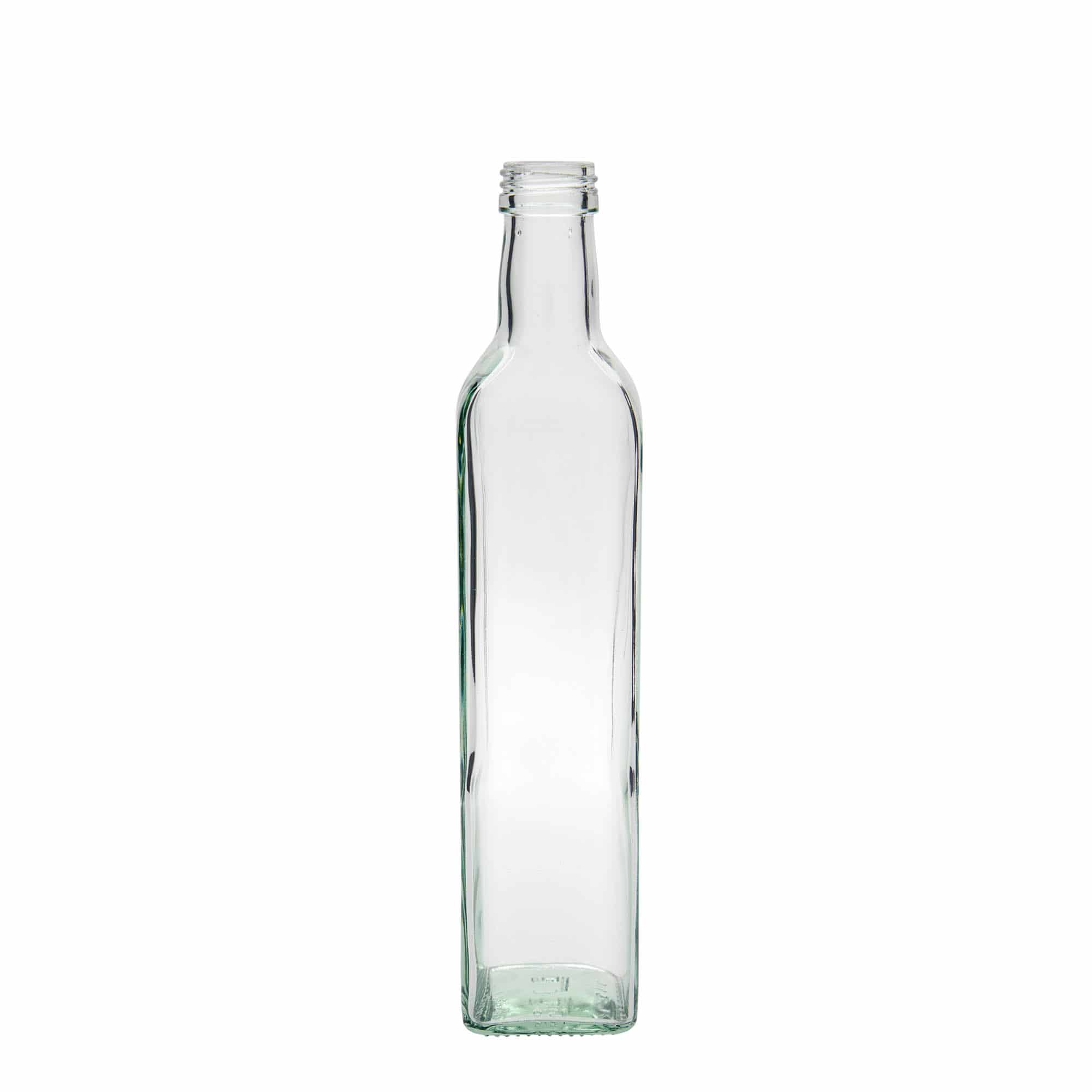 Skleněná lahev 500 ml 'Marasca', čtvercová, uzávěr: PP 31,5 Skleněná lahev 500 ml 'Marasca', čtvercová, uzávěr: PP 31,5