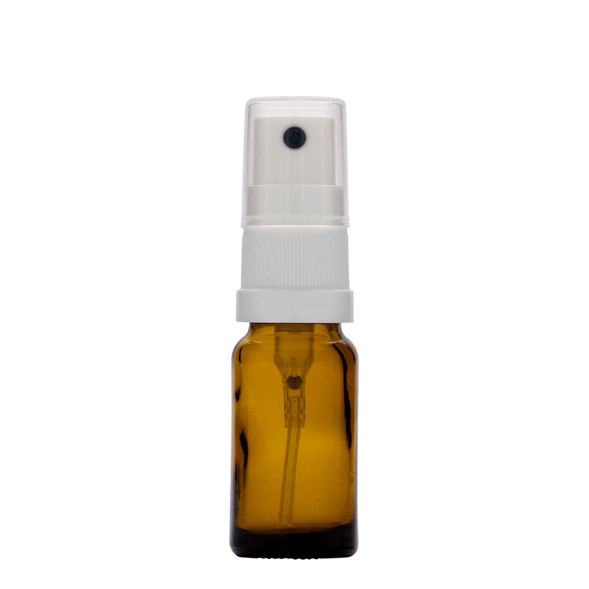 10 ml lékovka se sprejem, sklo, hnědá, hrdlo: DIN 18