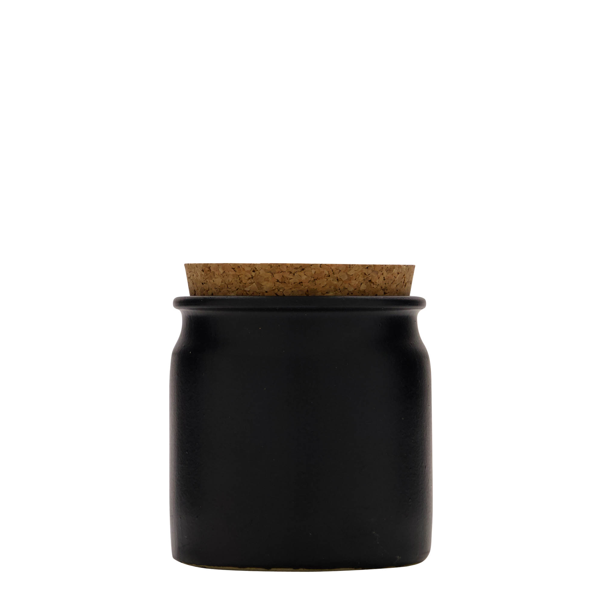 160 ml kameninový hrnec, keramika, černý, hrdlo: korek