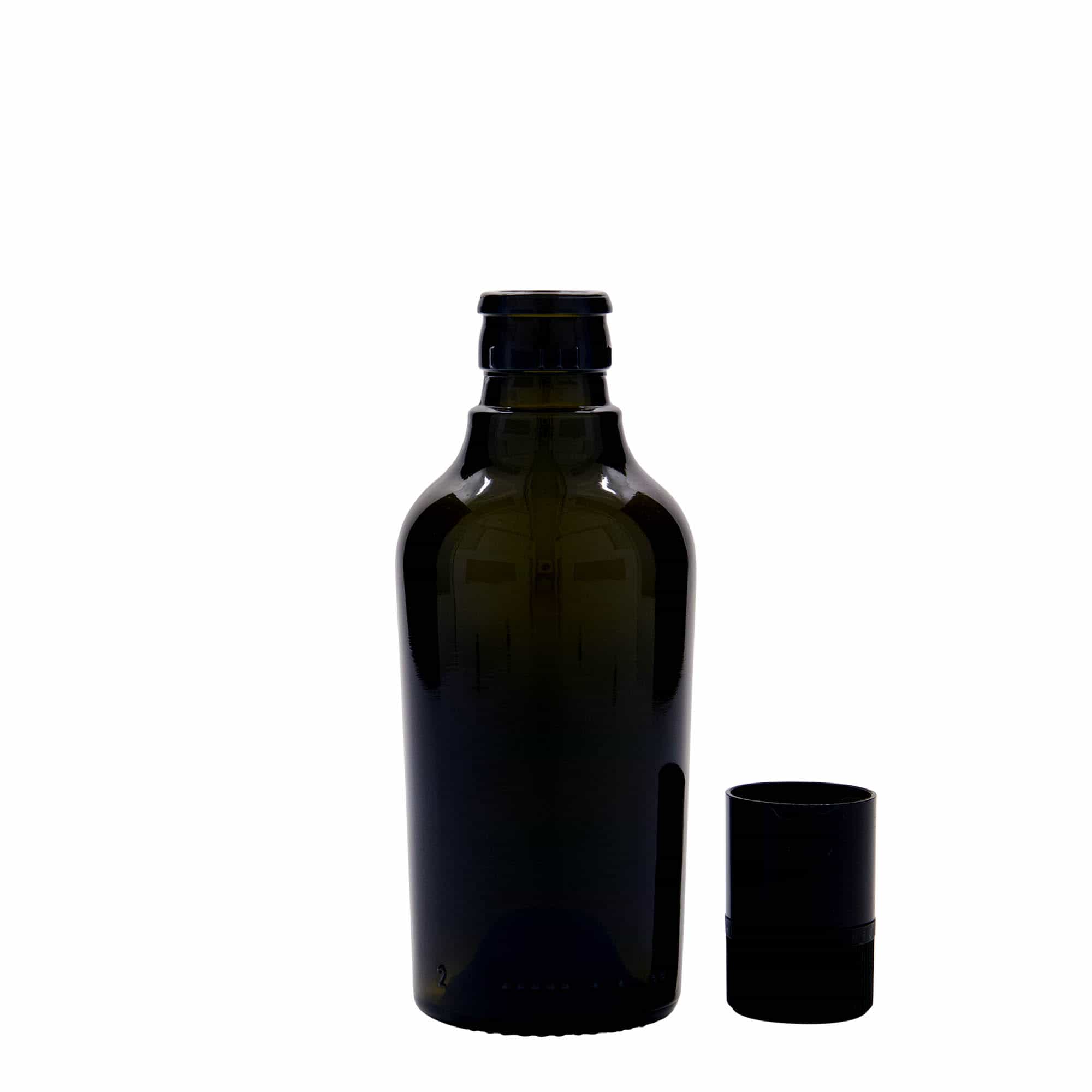 Lahev na ocet/olej 250 ml 'Oleum', sklo, starožitná zelená, ústí: DOP