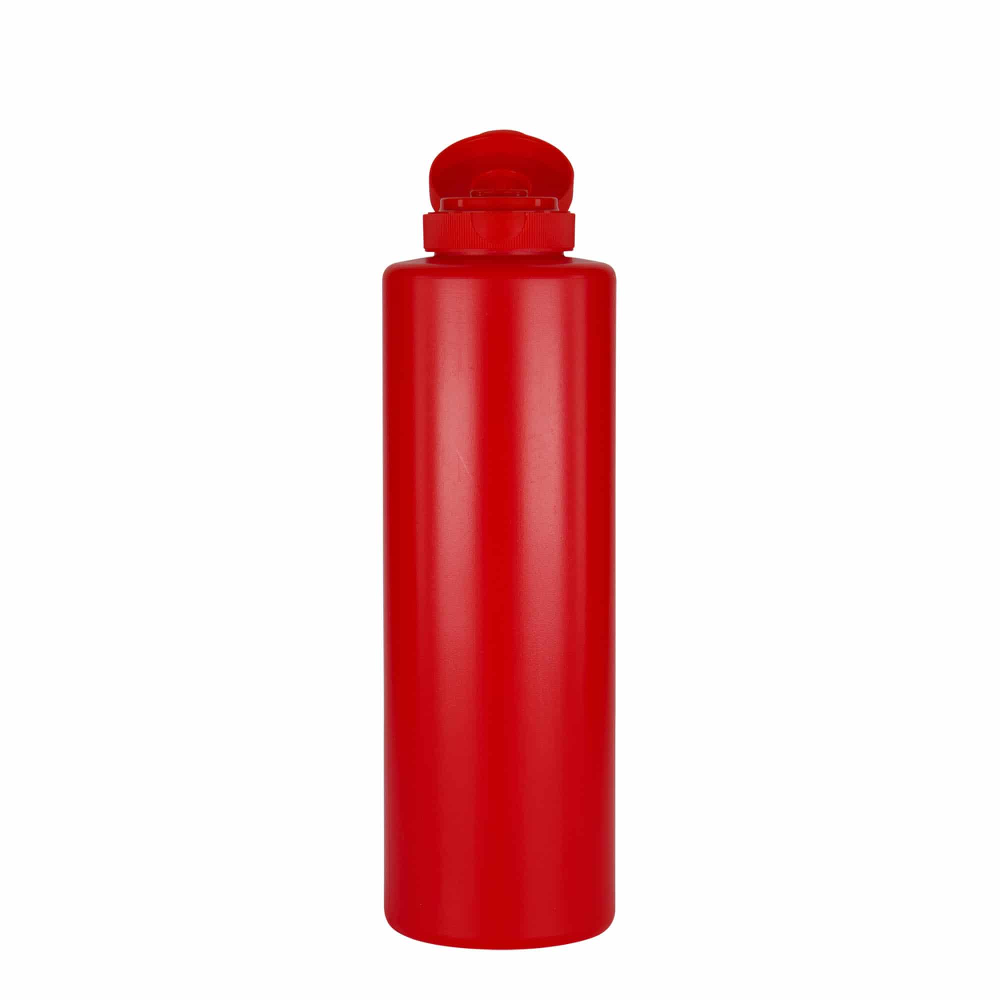 Lahev na omáčku 500 ml , plast LDPE, červená, uzávěr: 38/400