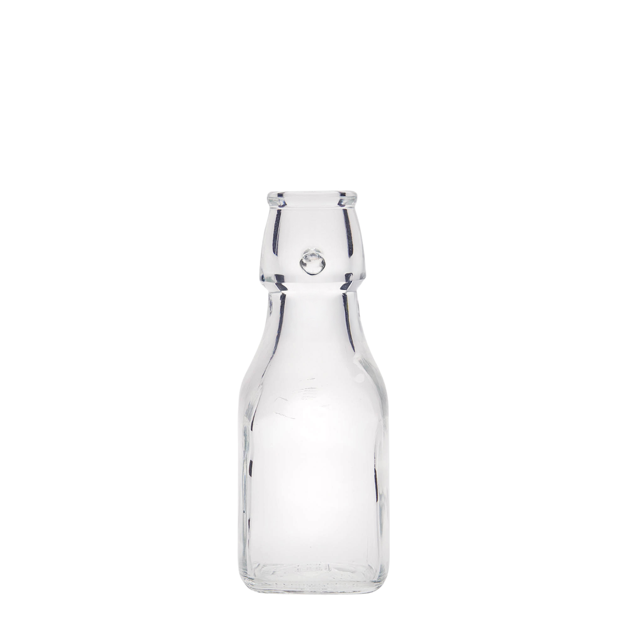 125 ml skleněná láhev 'Swing', čtvercová, hrdlo: uzávěr s pákou 125 ml skleněná láhev 'Swing', čtvercová, hrdlo: uzávěr s pákou