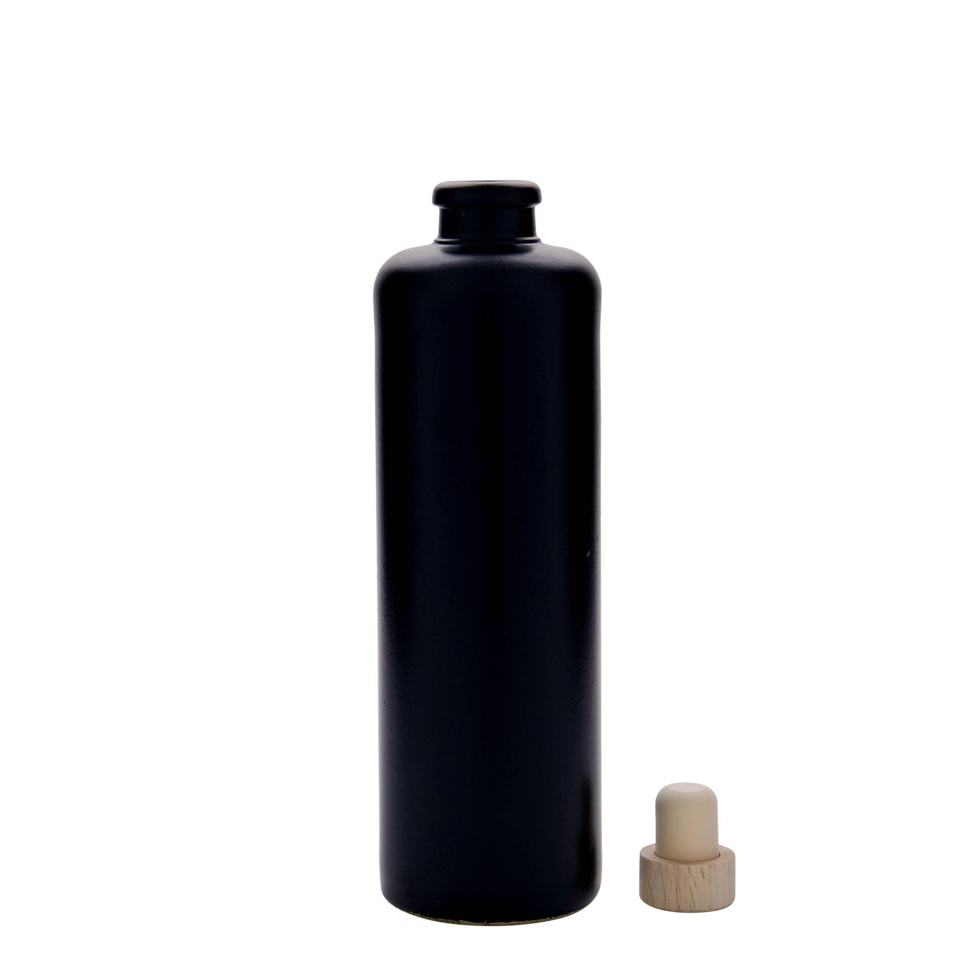 500 ml džbán, kamenina, černý, hrdlo: korek