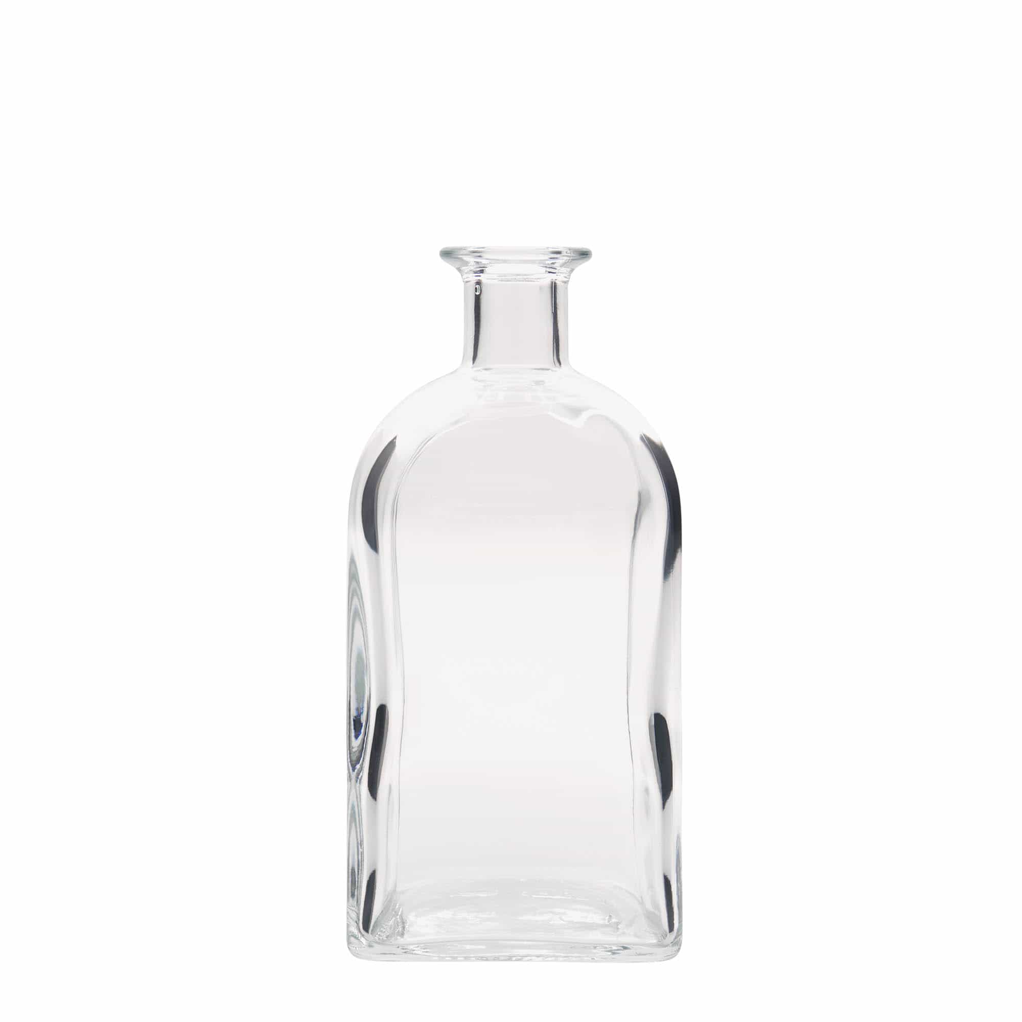 Skleněná lahev 700 ml lékárenská Carré, hranatá, uzávěr: korek Skleněná lahev 700 ml lékárenská Carré, hranatá, uzávěr: korek
