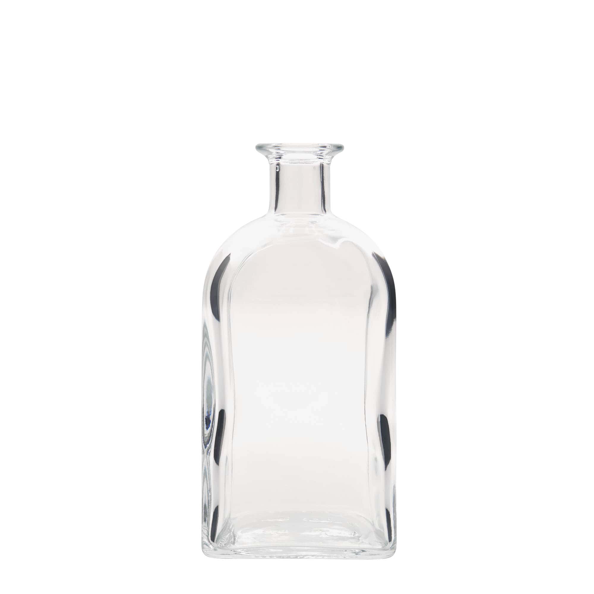 700 ml skleněná láhev Apotheker Carré, čtvercová, hrdlo: korek