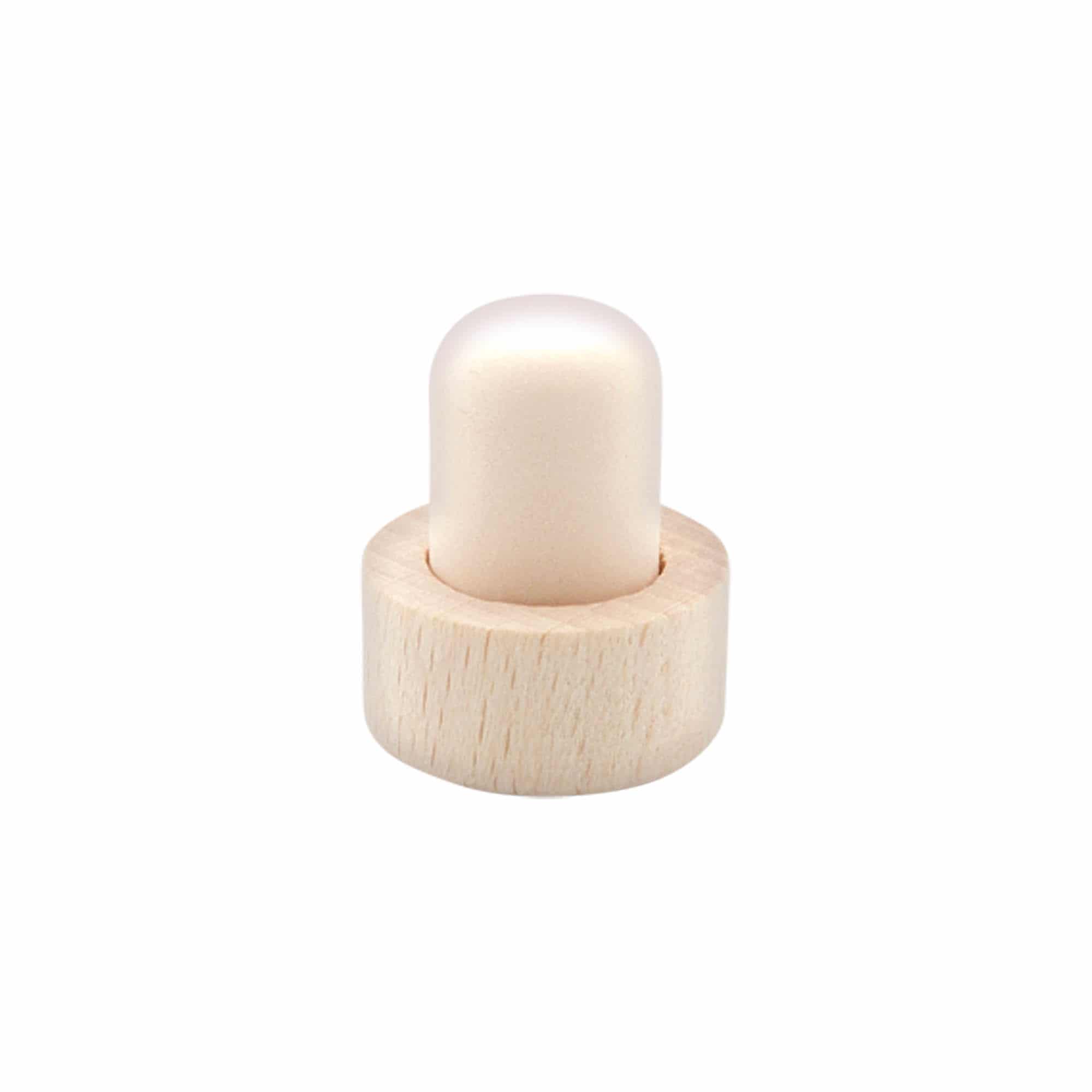 Korek s úchytem 18 mm, dřevo/plast, pro uzávěr: korek