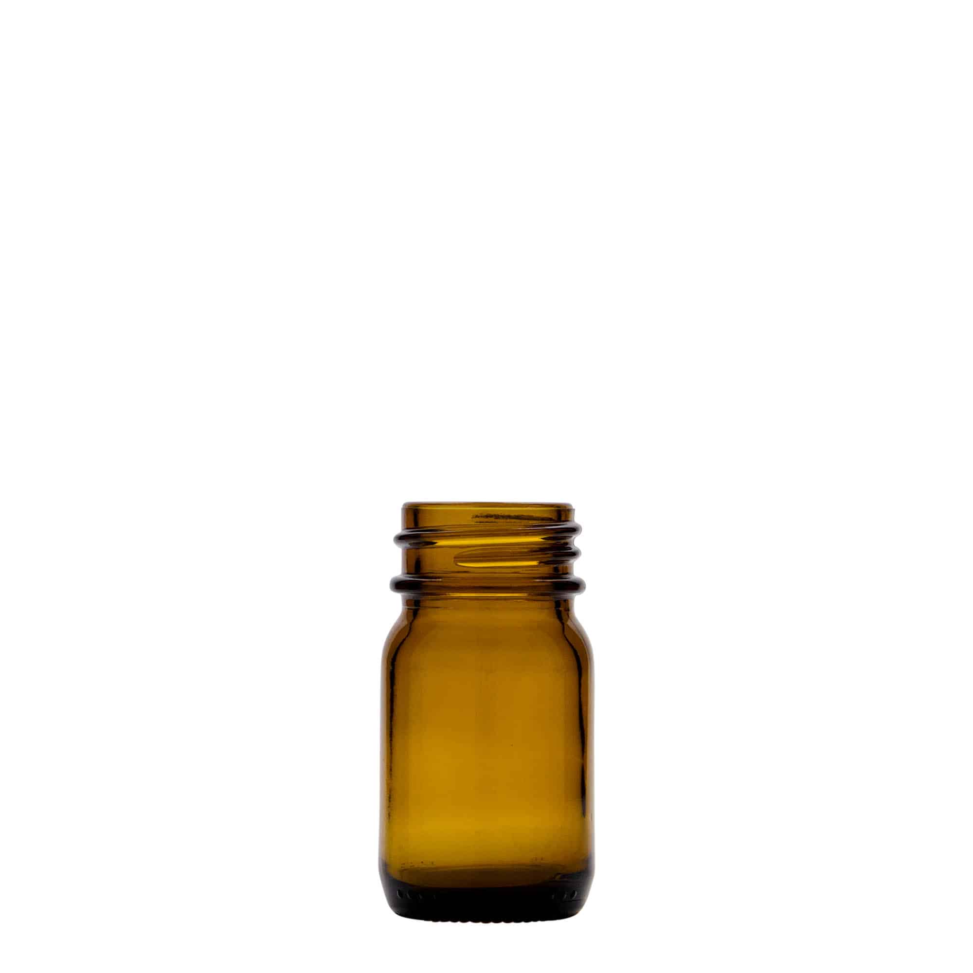 Sklenice s širokým hrdlem 30 ml, hnědá, uzávěr: DIN 32 Sklenice s širokým hrdlem 30 ml, hnědá, uzávěr: DIN 32