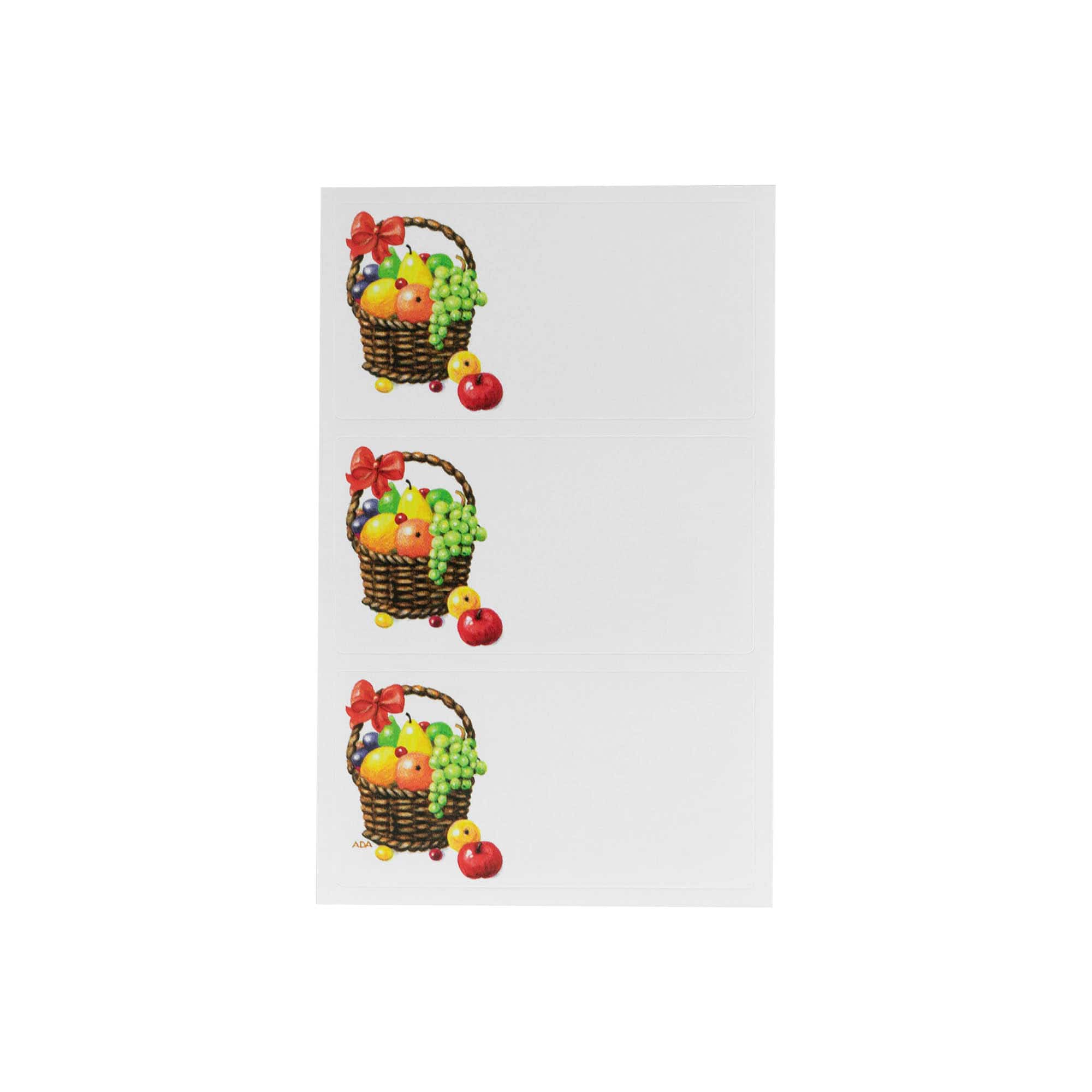 Účelové štítky 'Ovocný koš', obdélníkové, papír, barevné