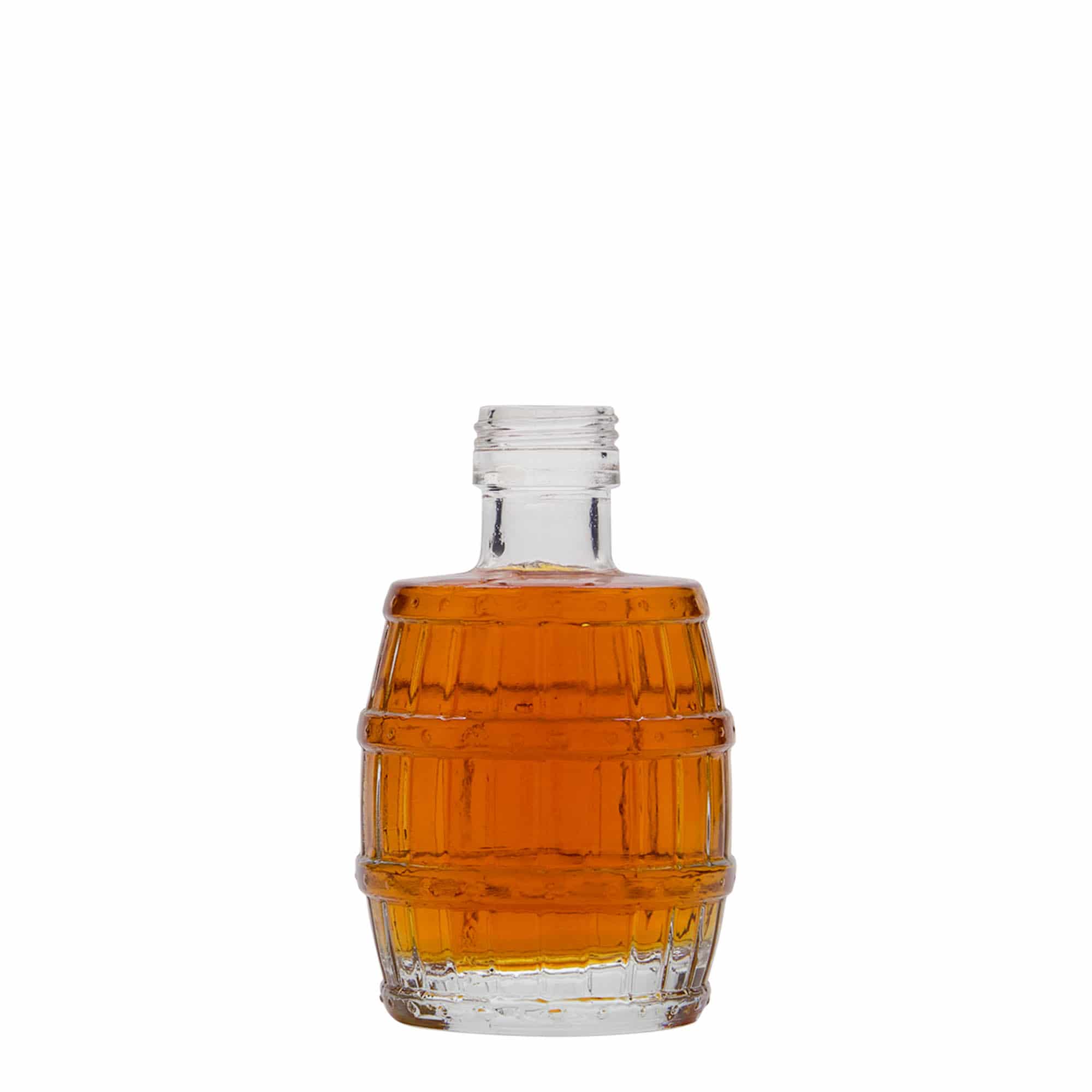 100 ml skleněná láhev „sud“, hrdlo: PP 24 100 ml skleněná láhev „sud“, hrdlo: PP 24