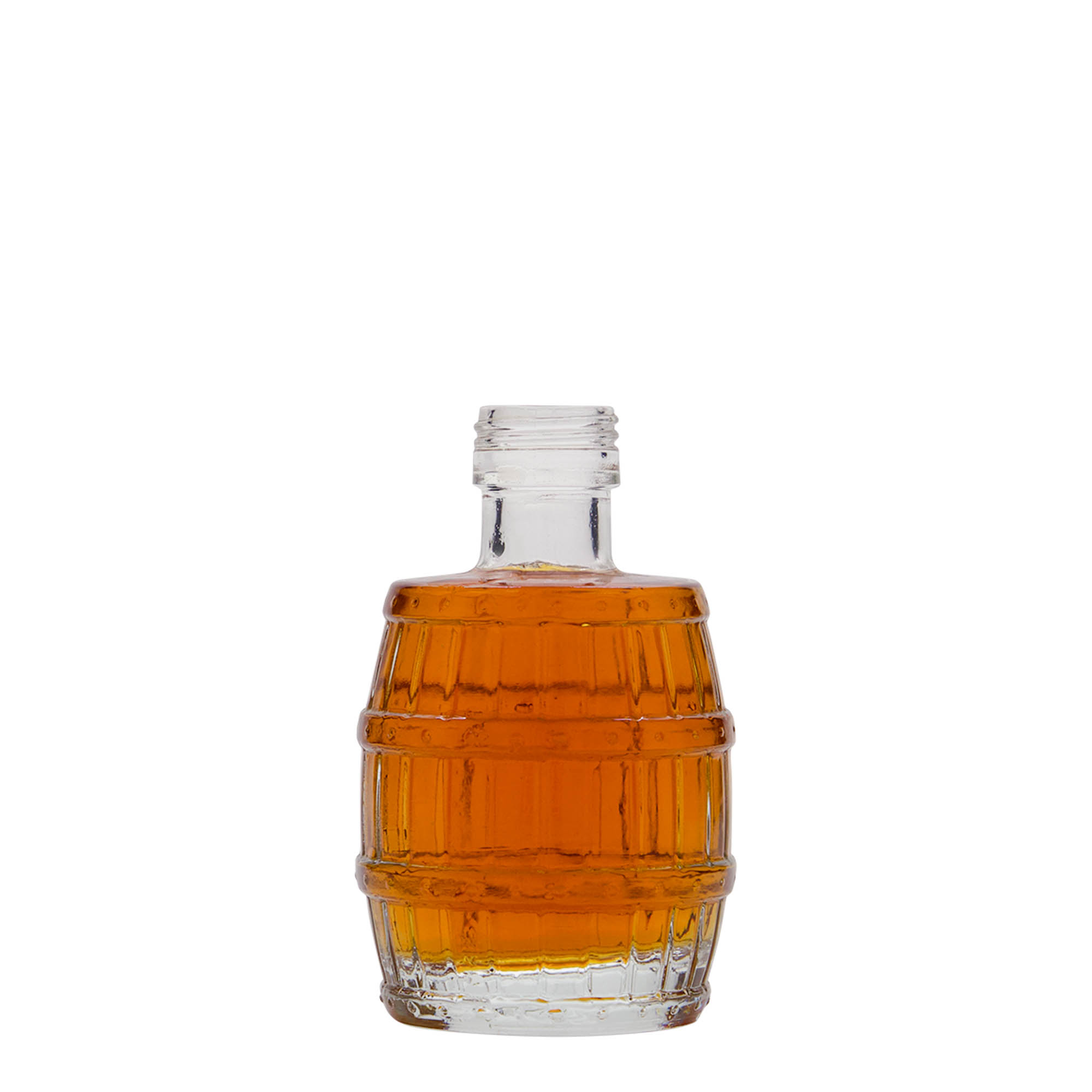 100 ml skleněná láhev „sud“, hrdlo: PP 24 100 ml skleněná láhev „sud“, hrdlo: PP 24