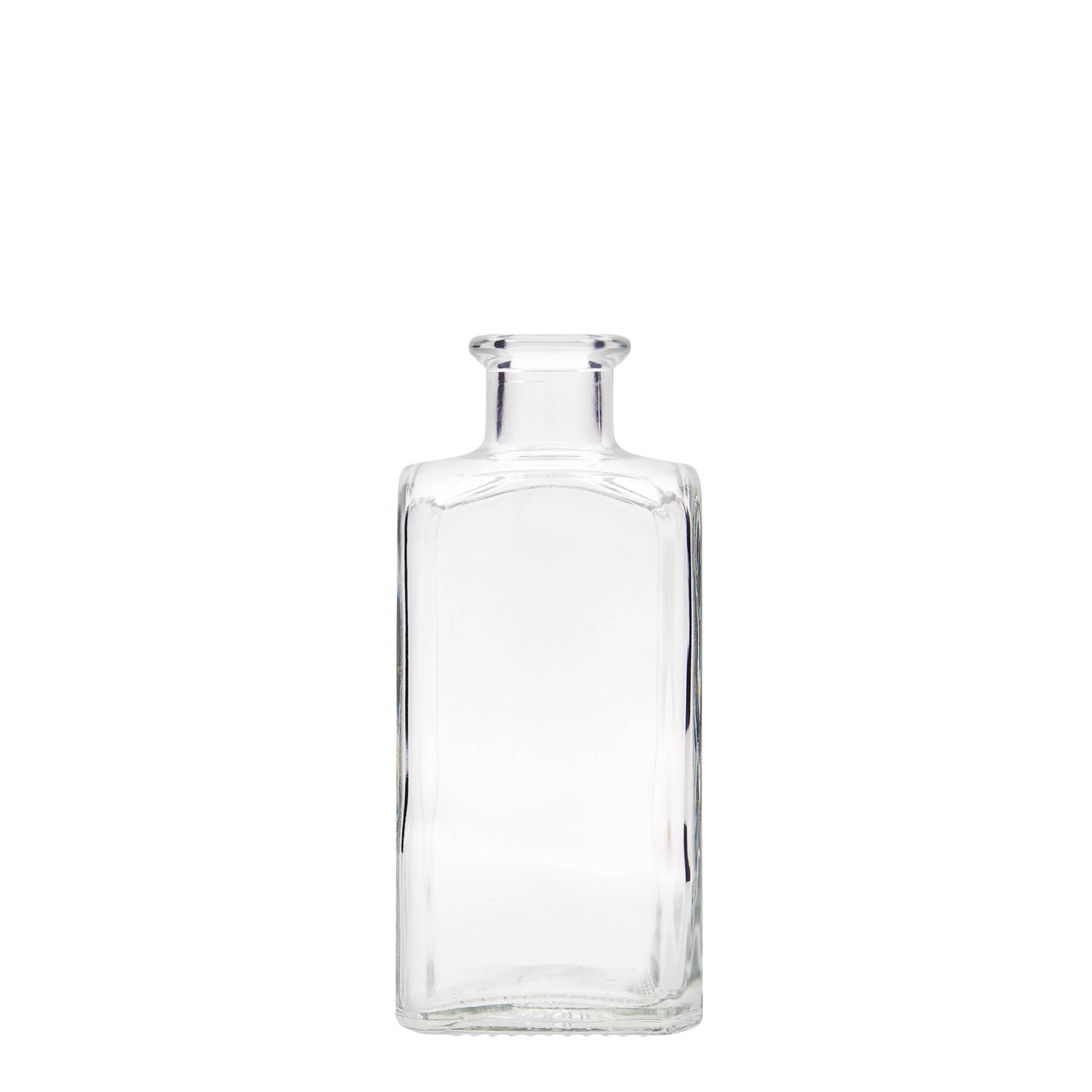 250 ml skleněná láhev Apotheker Carré, čtvercová, hrdlo: korek