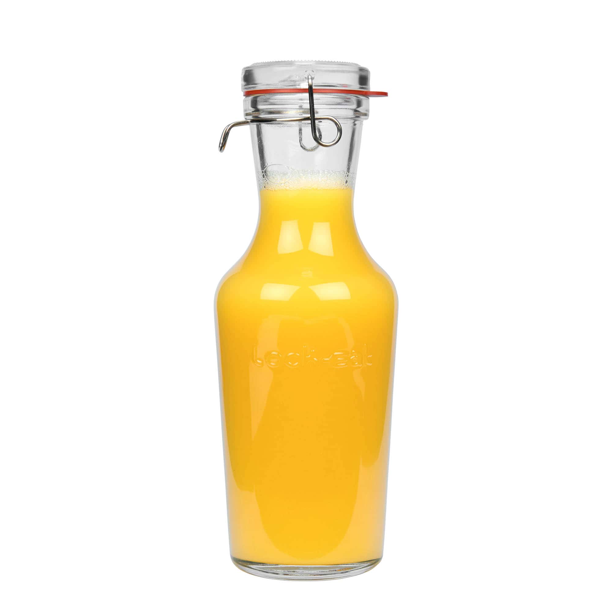 1.000 ml skleněná karafa „Lock-Eat“, hrdlo: uzávěr s drátěnou sponou