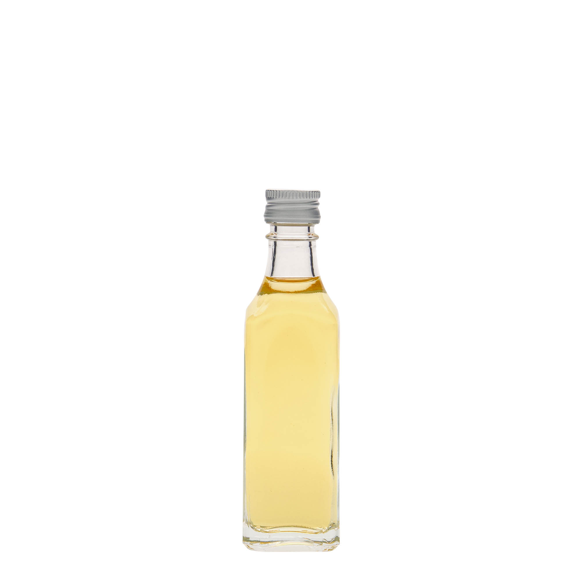 50 ml skleněná lahvička „Siena“, čtvercová, hrdlo: PP 18