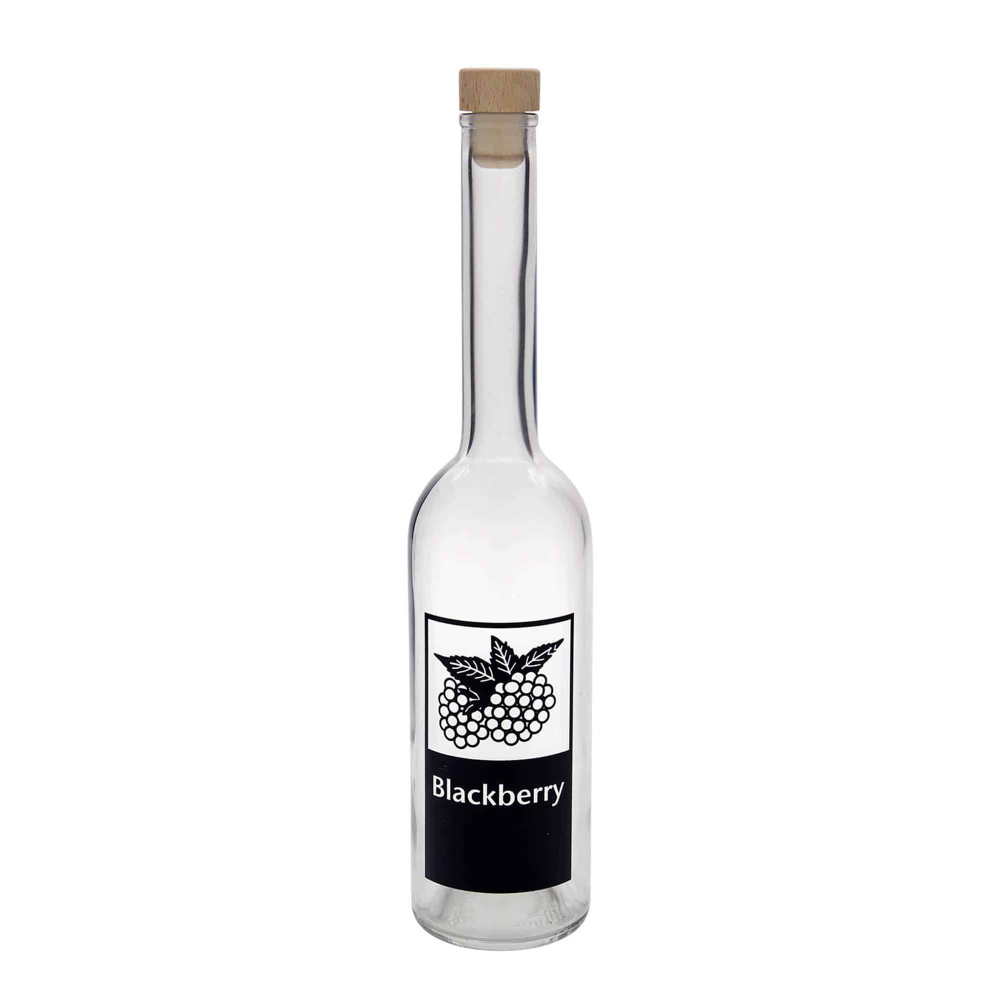 Skleněná lahev 500 ml 'Opera', motiv: Blackberry, uzávěr: korek