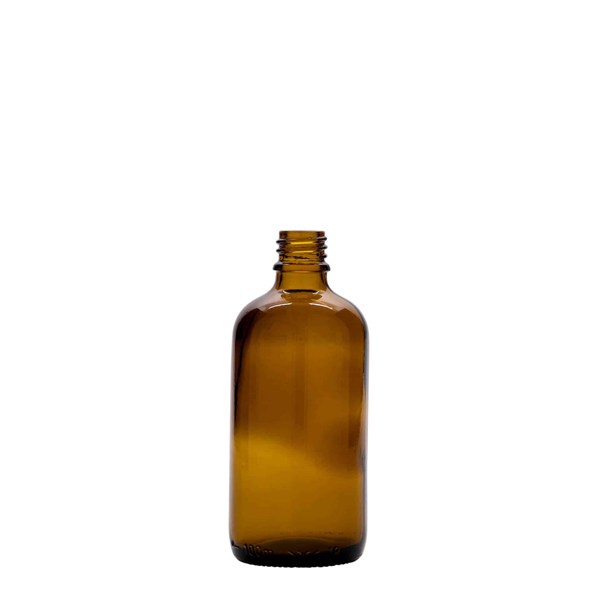 100 ml lékovka, sklo, hnědá, hrdlo: DIN 18