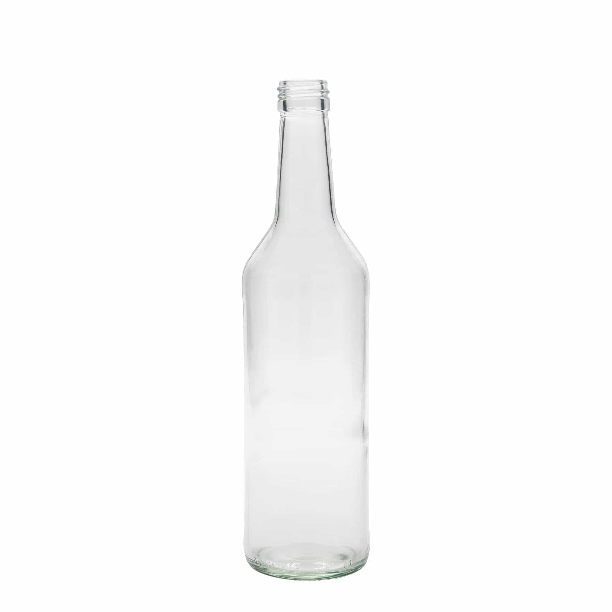 Skleněná lahev 500 ml rovné hrdlo, uzávěr: PP 28 Skleněná lahev 500 ml rovné hrdlo, uzávěr: PP 28