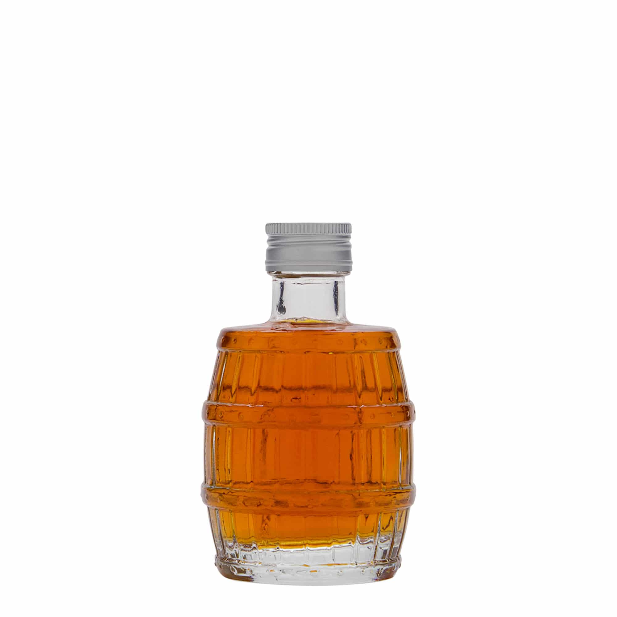 100 ml skleněná láhev „sud“, hrdlo: PP 24 100 ml skleněná láhev „sud“, hrdlo: PP 24