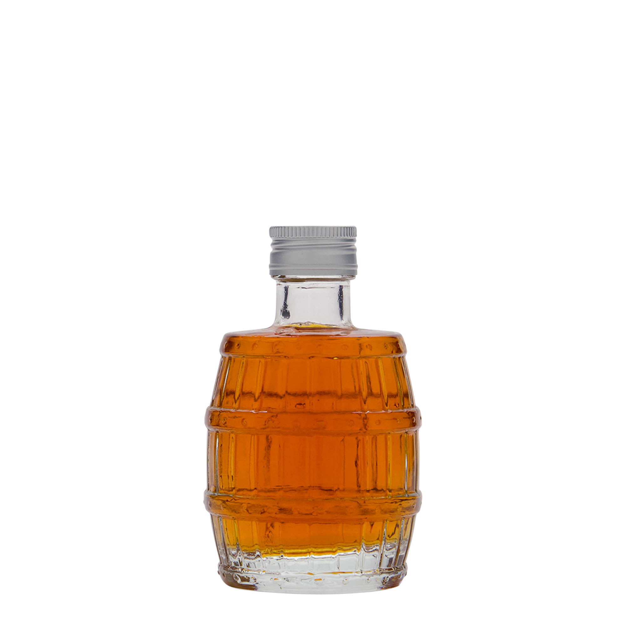 100 ml skleněná láhev „sud“, hrdlo: PP 24 100 ml skleněná láhev „sud“, hrdlo: PP 24