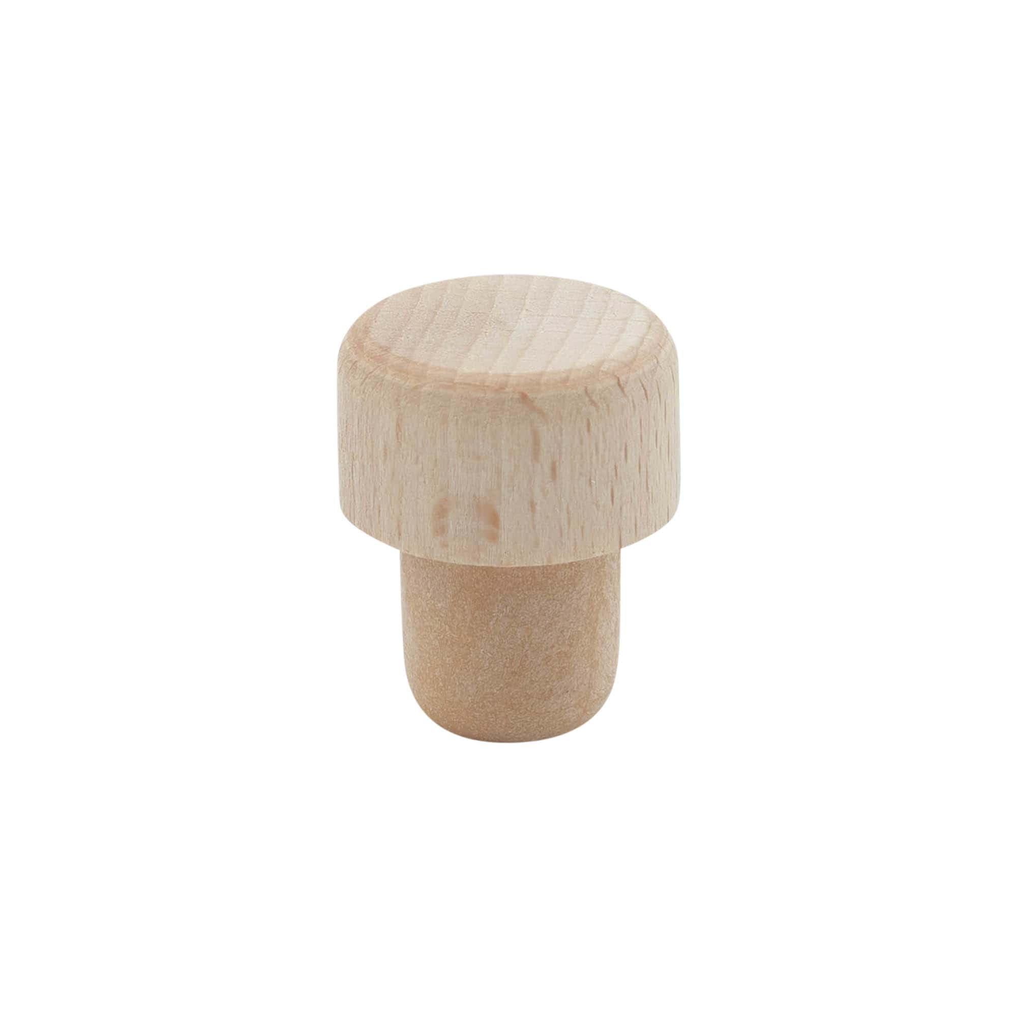 Zátka s rukojetí a dávkovacím otvorem 19 mm, dřevo/plast, béžová, pro hrdlo: korek