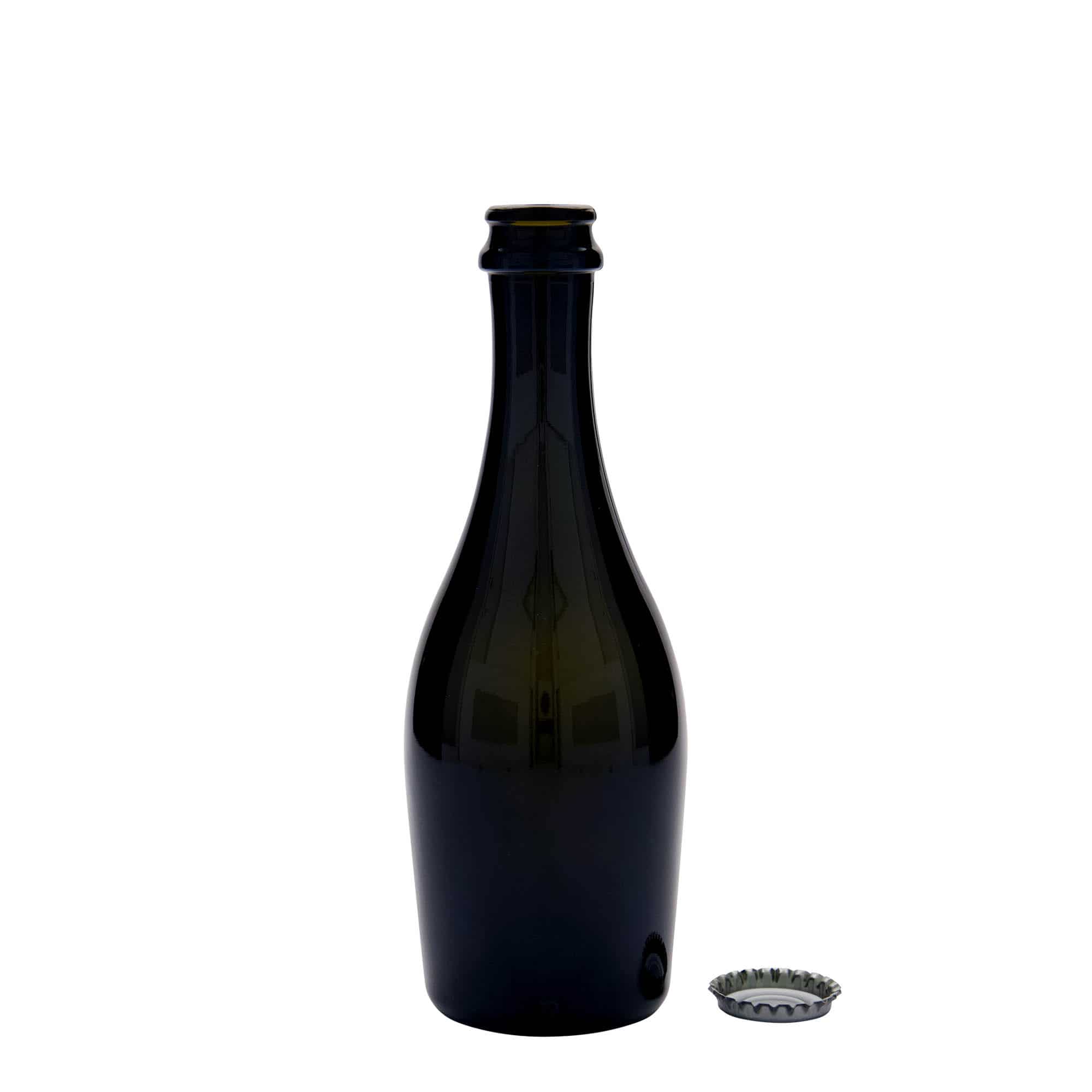 Sektová lahev 330 ml 'Carmen', sklo, starožitná zelená, ústí: korunkový uzávěr