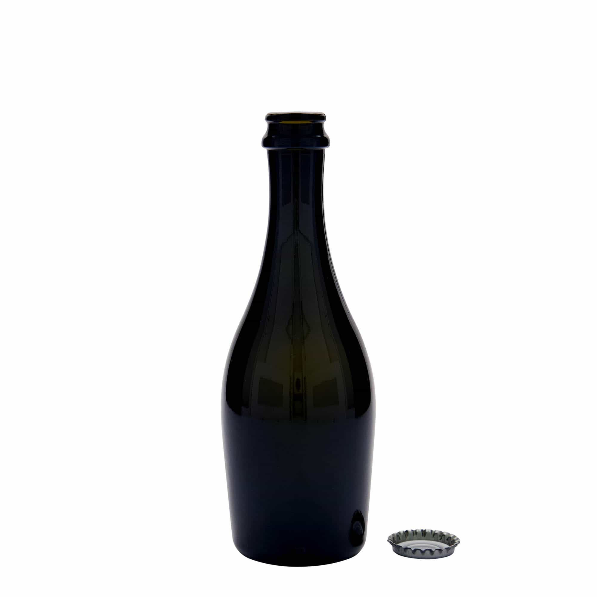 330 ml sektová láhev „Carmen“, sklo, antik zelená, hrdlo: korunkový uzávěr