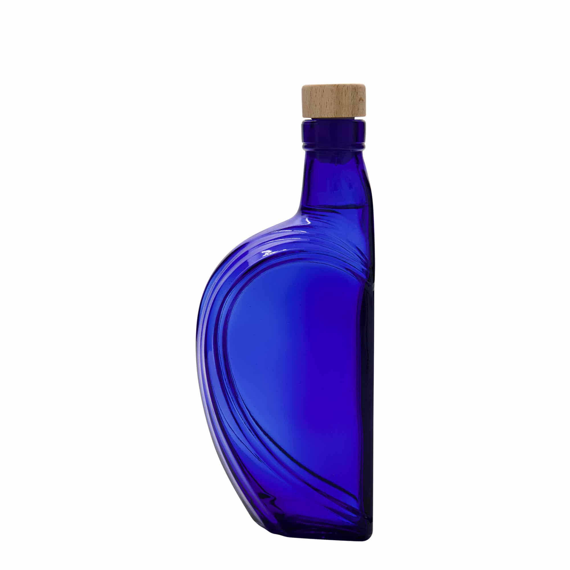 Skleněná lahev 375 ml 'Sweethearts', hranatá, královská modř, uzávěr: korek