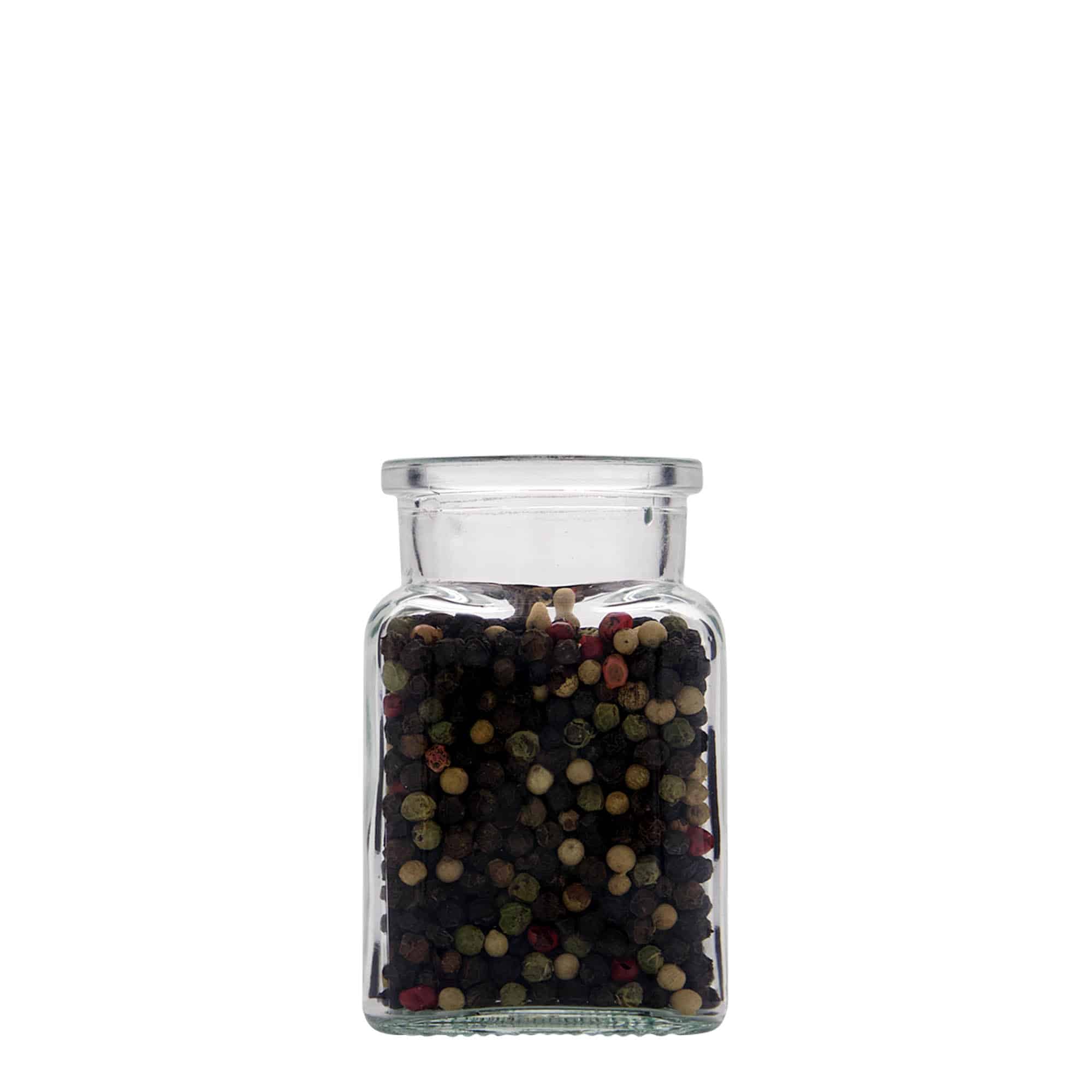 Sklenice s korkovým uzávěrem 150 ml, čtvercová, uzávěr: korek
