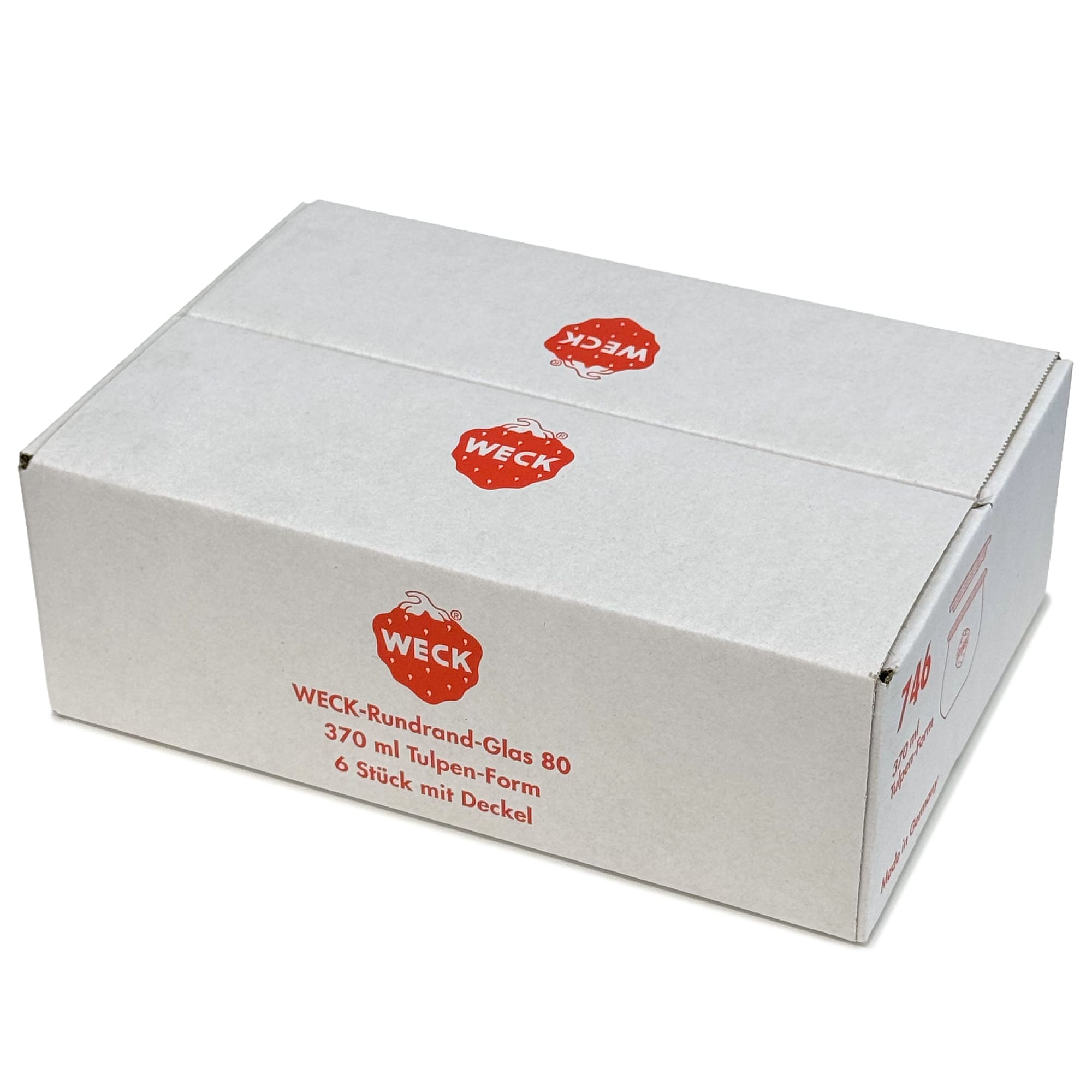 6x 370 ml WECK tulipánová sklenice se skleněným víčkem RR 80