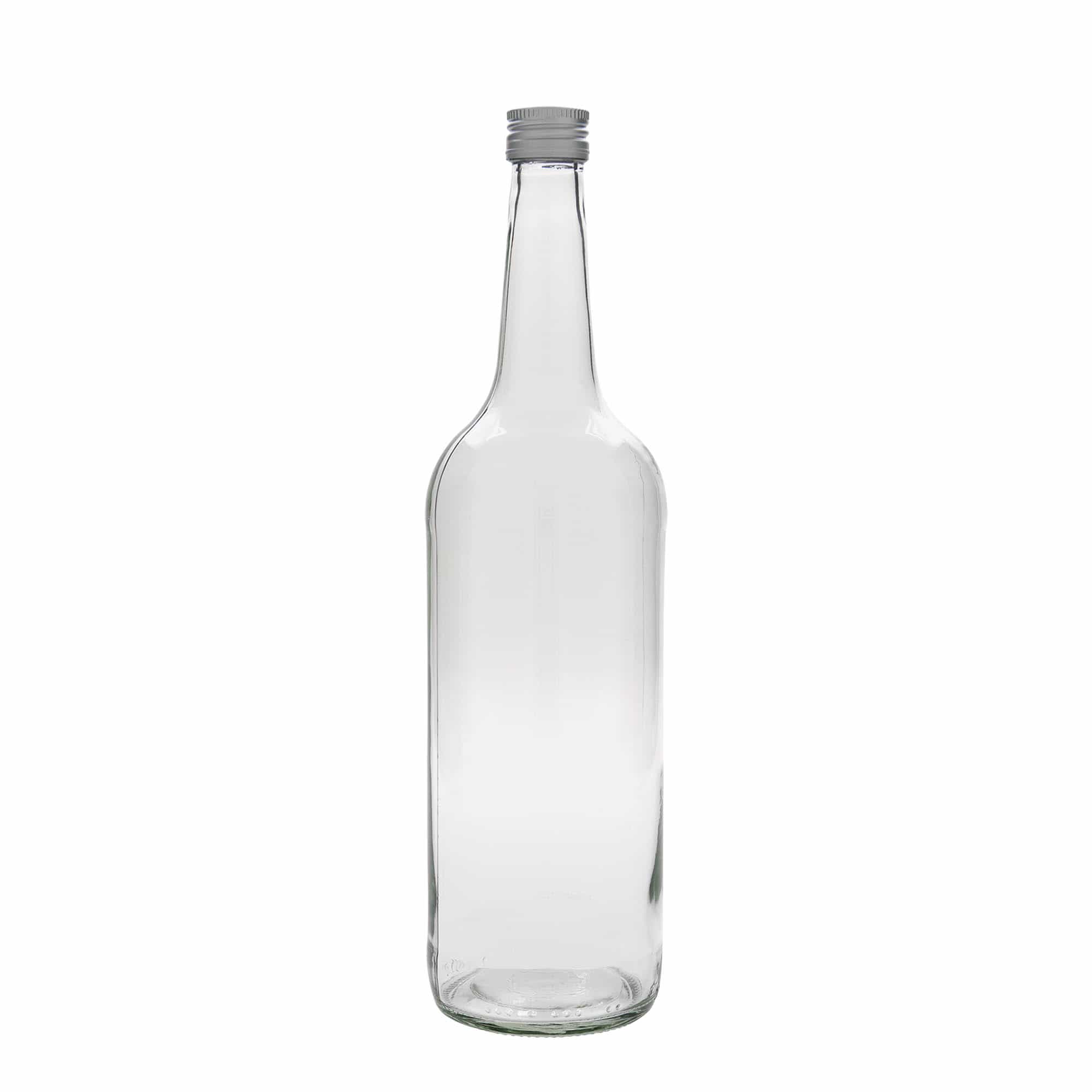 1.000 ml skleněná láhev s přímým hrdlem, hrdlo: PP 28