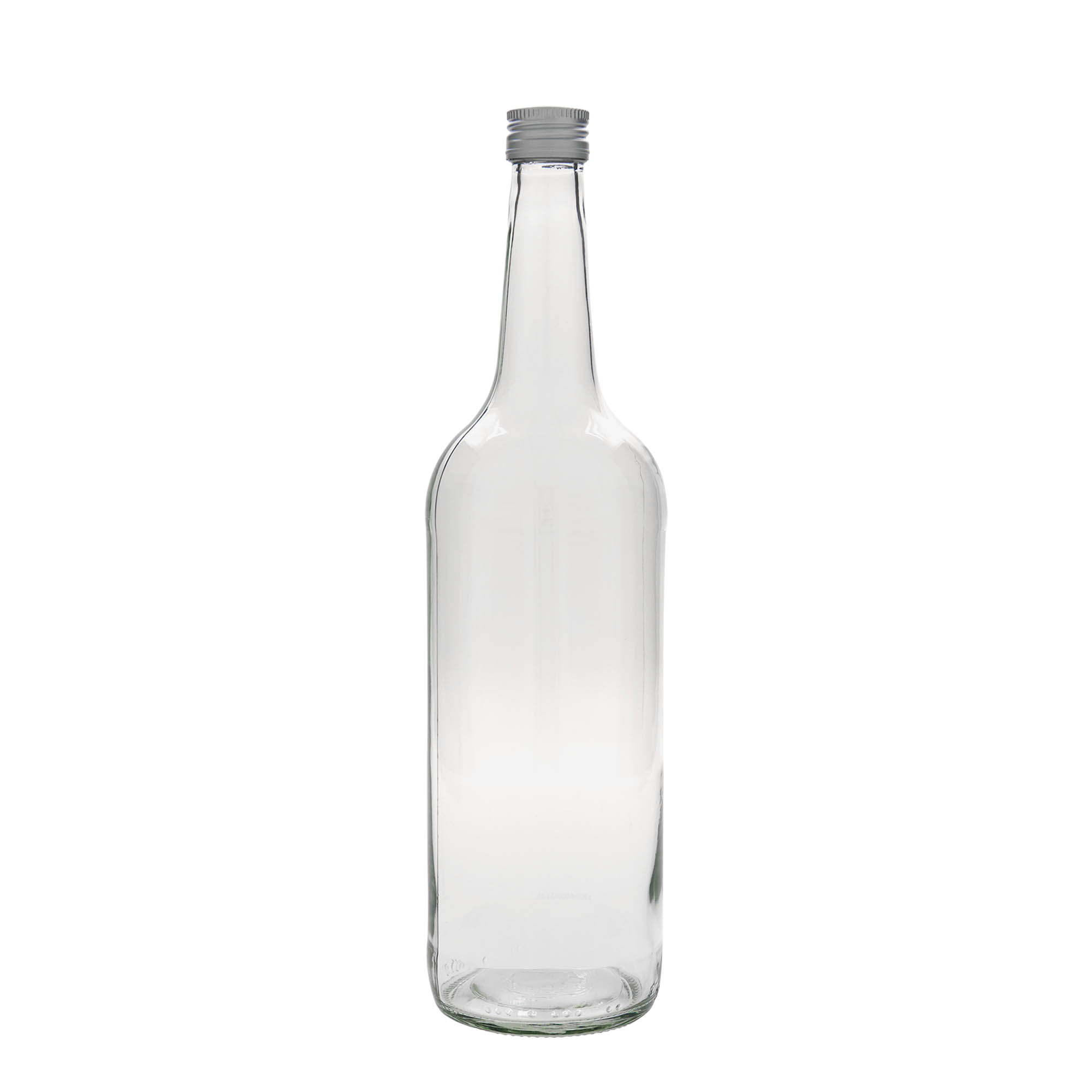 1.000 ml skleněná láhev s přímým hrdlem, hrdlo: PP 28