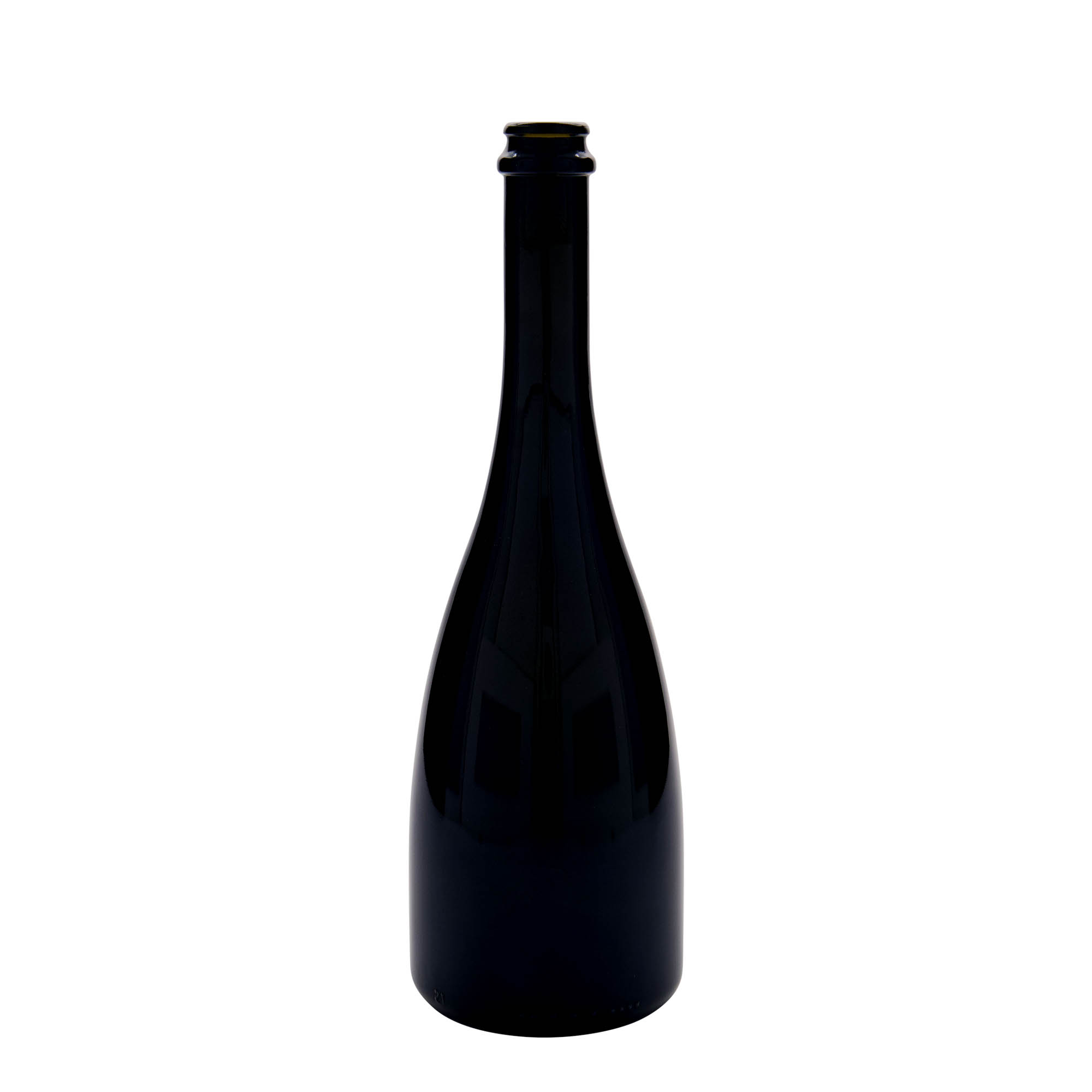 750 ml pivní / sektová lahev 'Tosca', sklo, antikně zelená, hrdlo: korunkový uzávěr