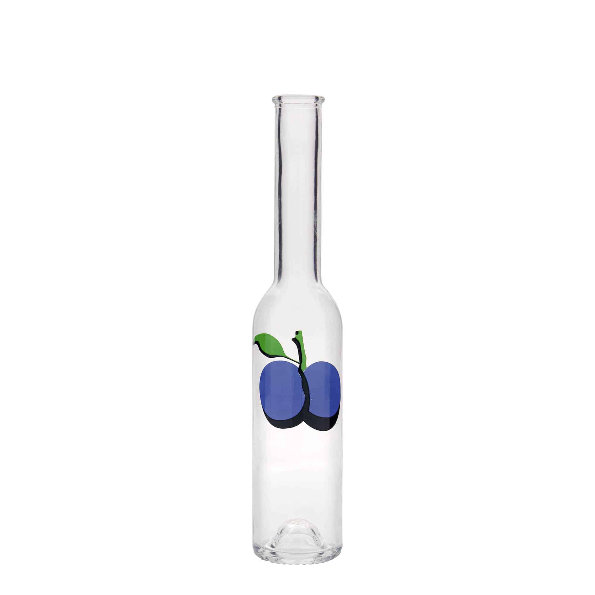 Skleněná lahev 200 ml 'Opera', motiv: Švestka, uzávěr: korek Skleněná lahev 200 ml 'Opera', motiv: Švestka, uzávěr: korek