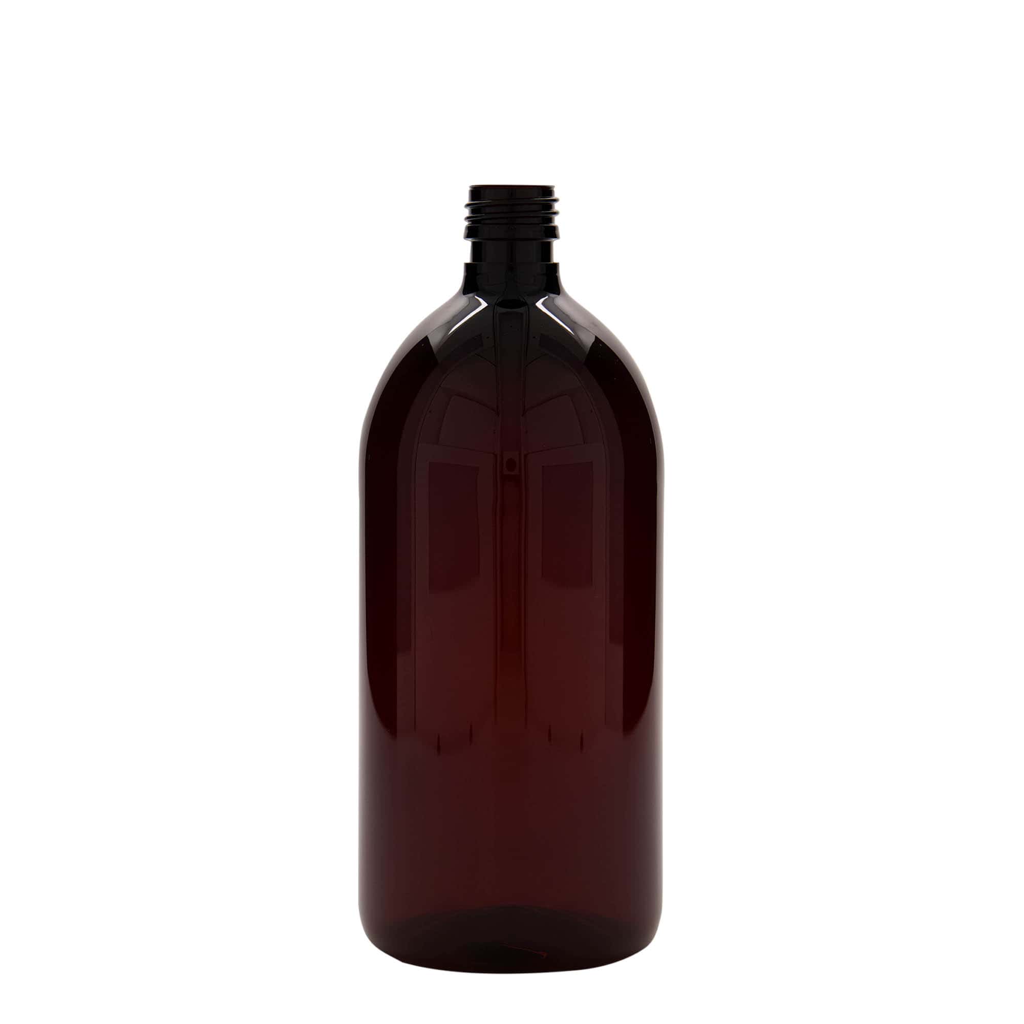 1.000 ml PET-lékárenská lahev, hnědá, plast, hrdlo: PP 28