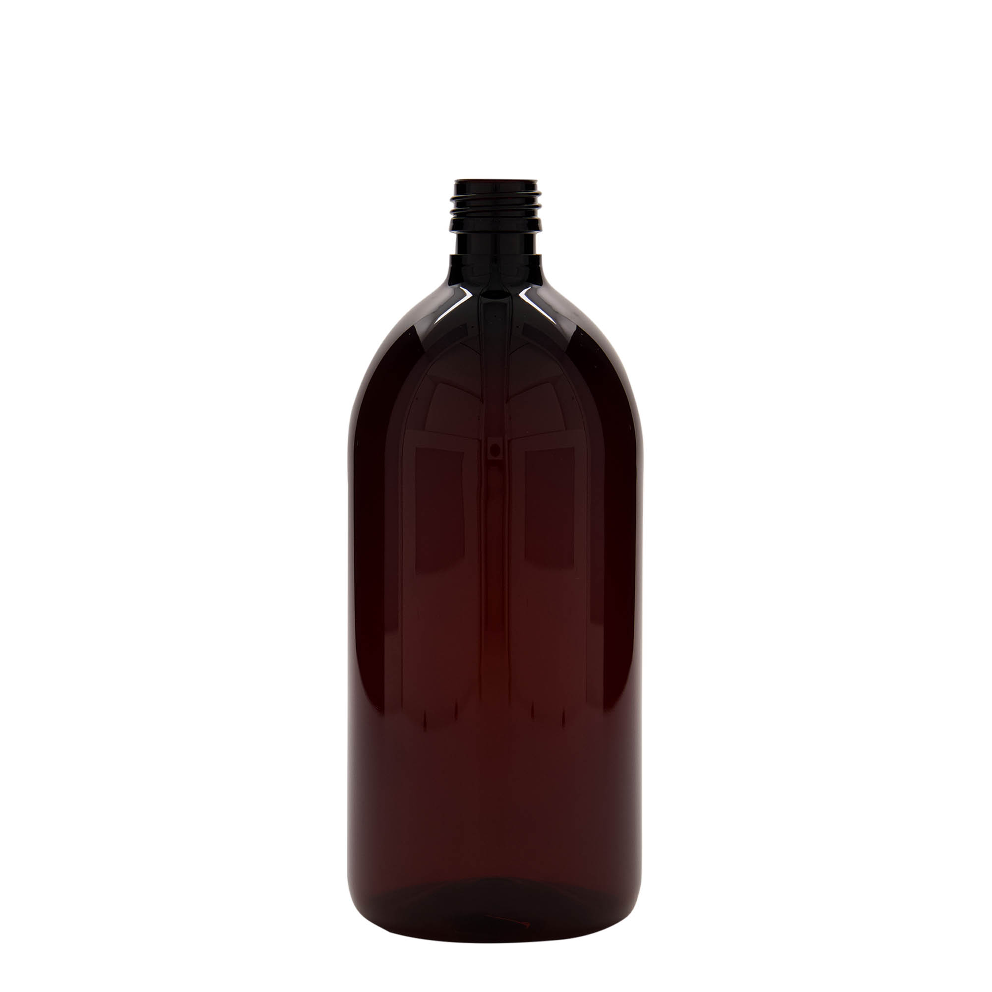 1.000 ml PET-lékárenská lahev, hnědá, plast, hrdlo: PP 28