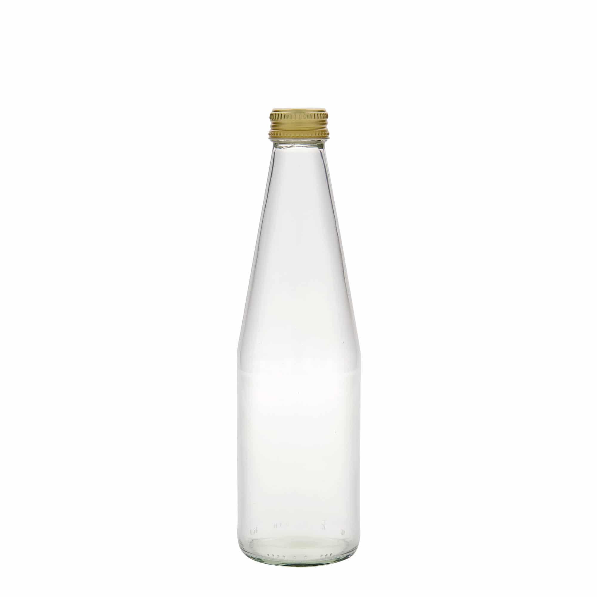 330 ml univerzální láhev ve tvaru mrkve, sklo, hrdlo: PP 28