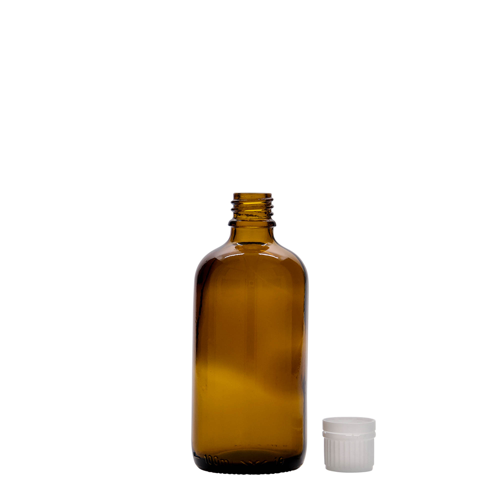 100 ml lékovka, sklo, hnědá, hrdlo: DIN 18